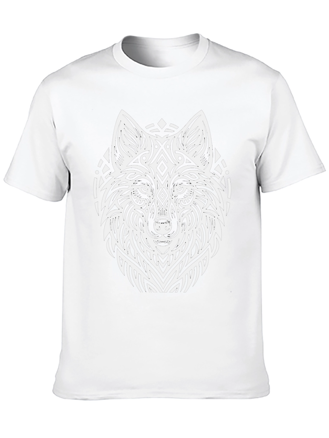 Black Tribal Wolf Graphic T-Shirt - Black view 10