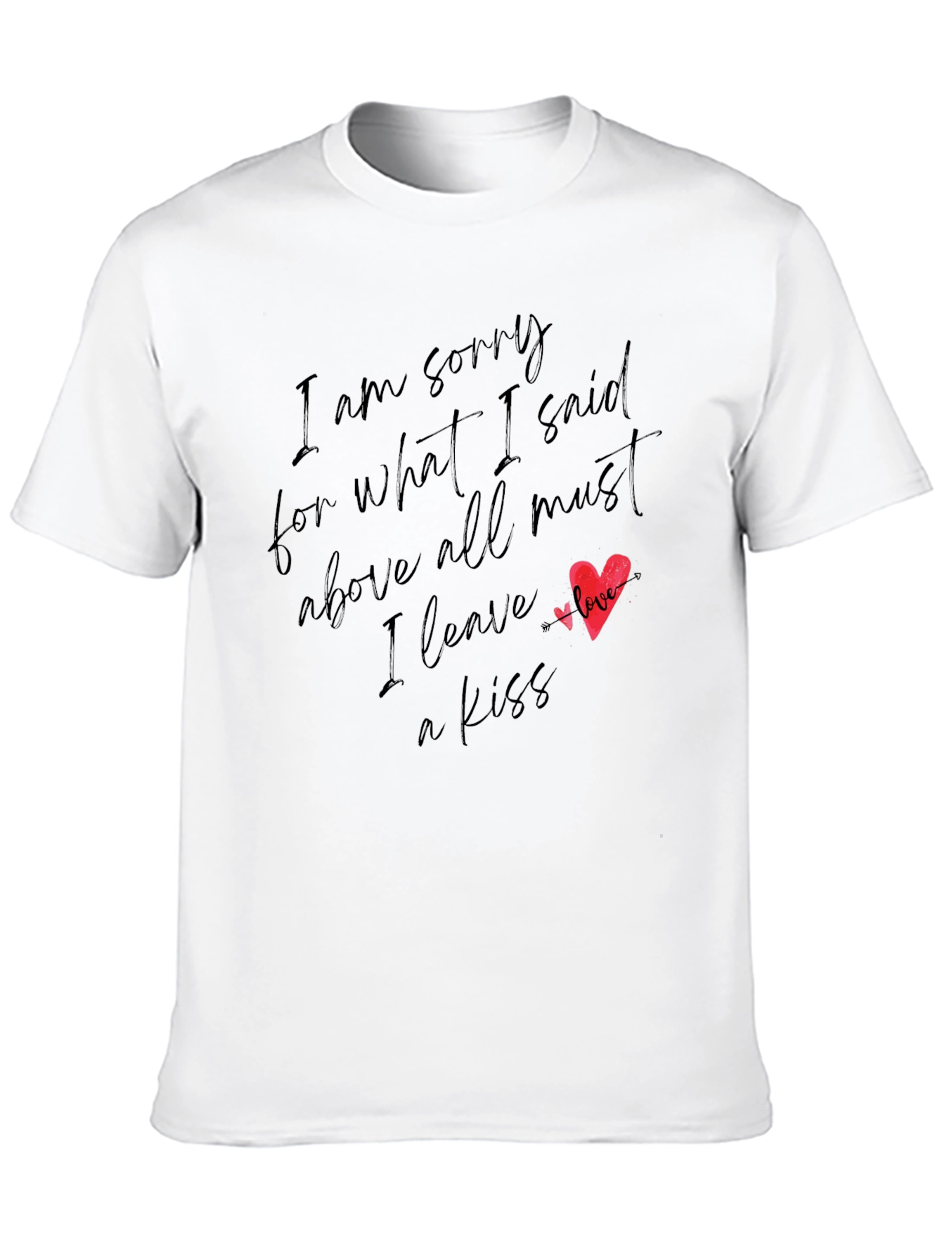 Black Sorry Love Kiss Heart Tee view 10