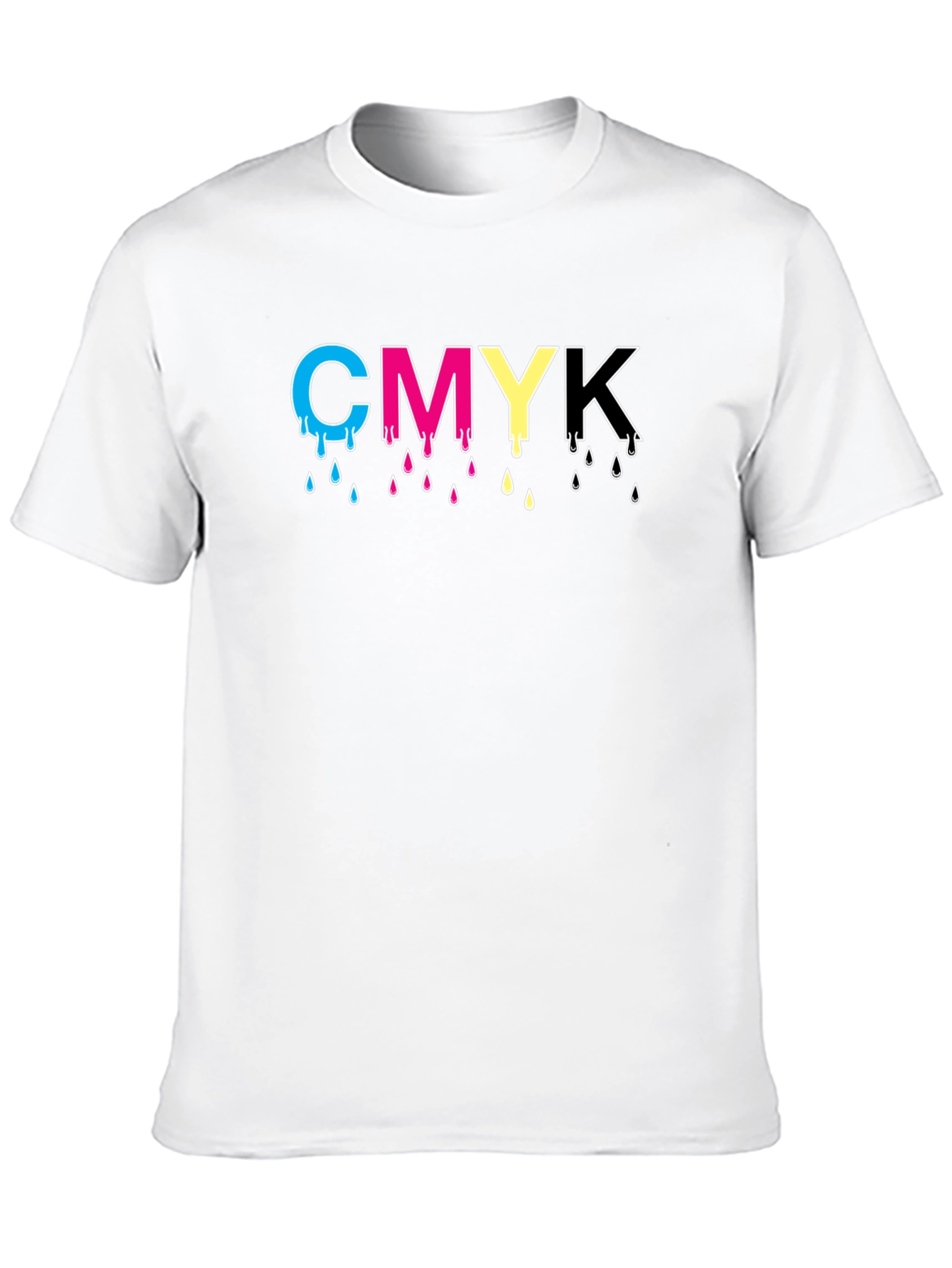 Black CMYK Dripping Letters Graphic T-Shirt view 10