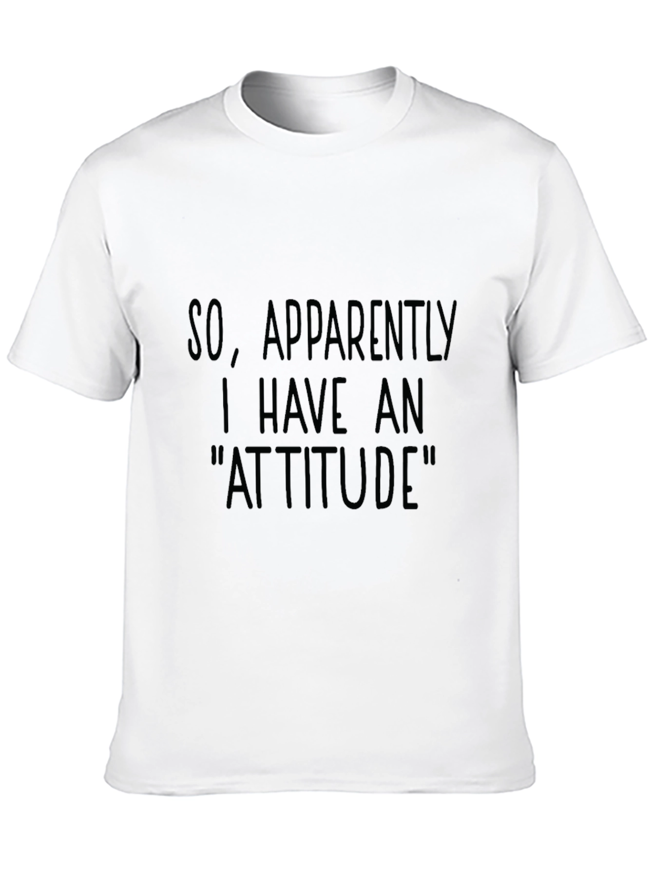Black Funny Attitude Graphic Tee - Unisex Black Cotton T-Shirt view 10
