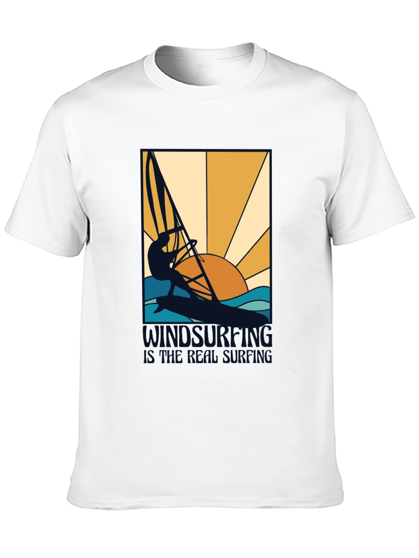 Black Windsurfing is Real Surfing Graphic T-Shirt view 10