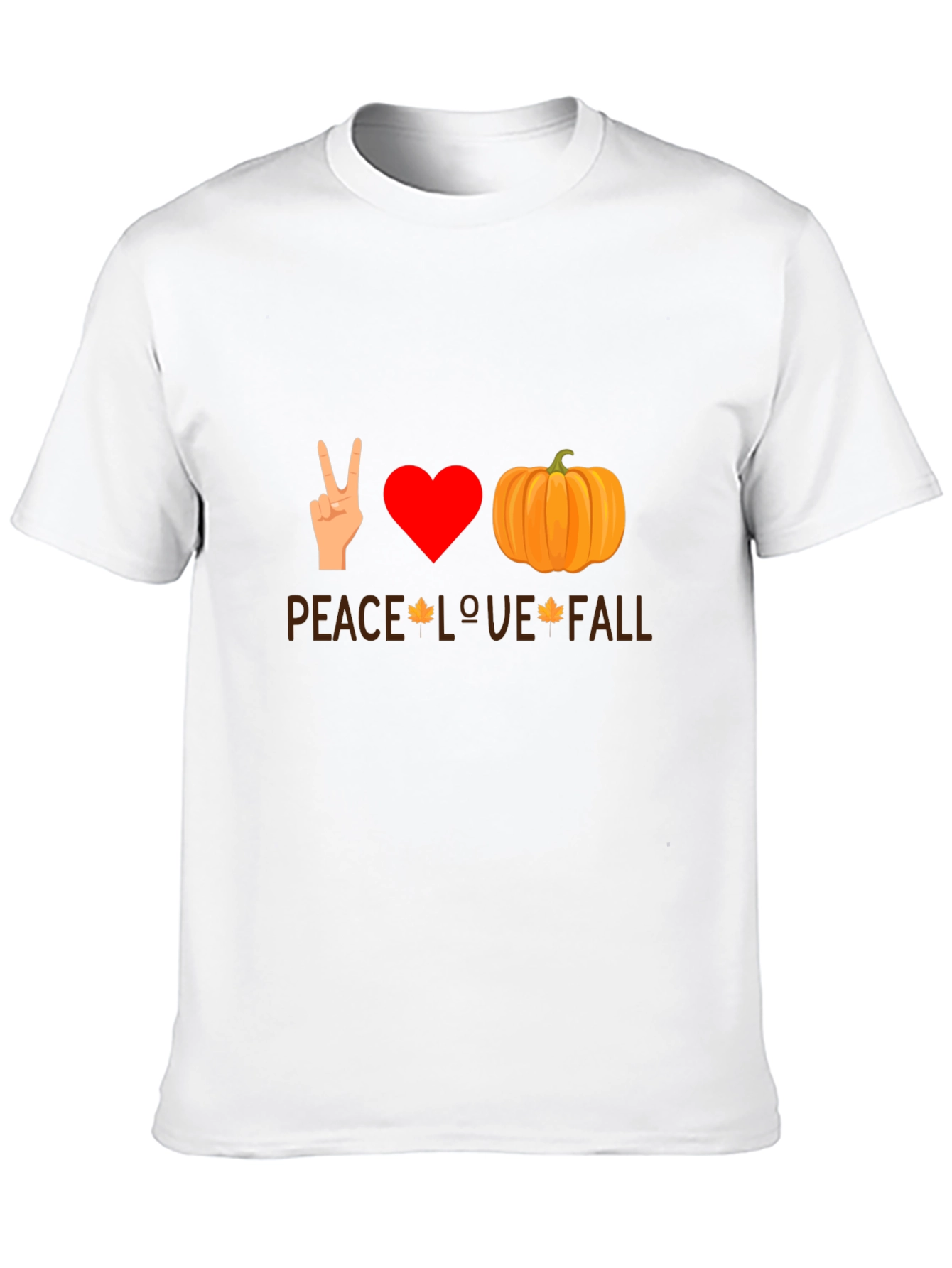 Black Peace Love Fall T-Shirt - Autumn Themed Tee view 10