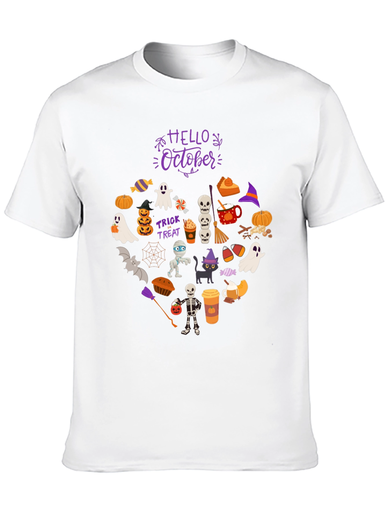 Black Hello October Halloween T-Shirt view 10