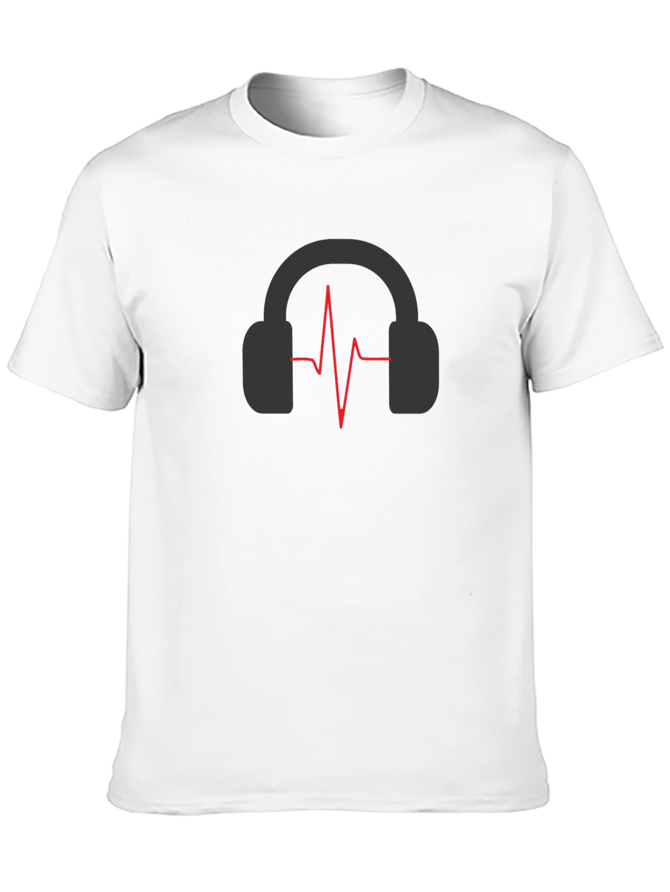 Black Headphones Pulse T-Shirt - Stylish Music Lover Tee view 10