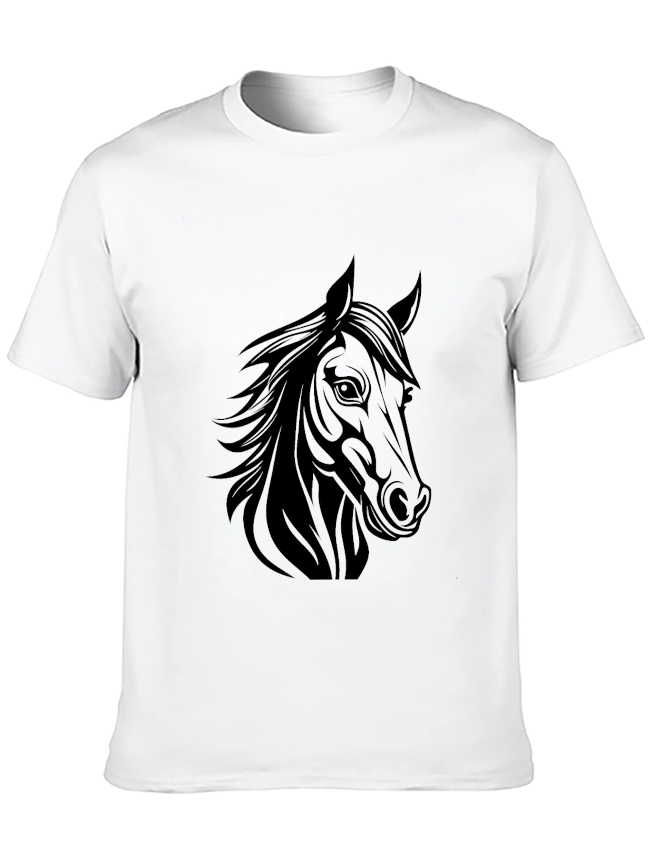 Black Horse Graphic T-Shirt - Black Crew Neck Tee view 10