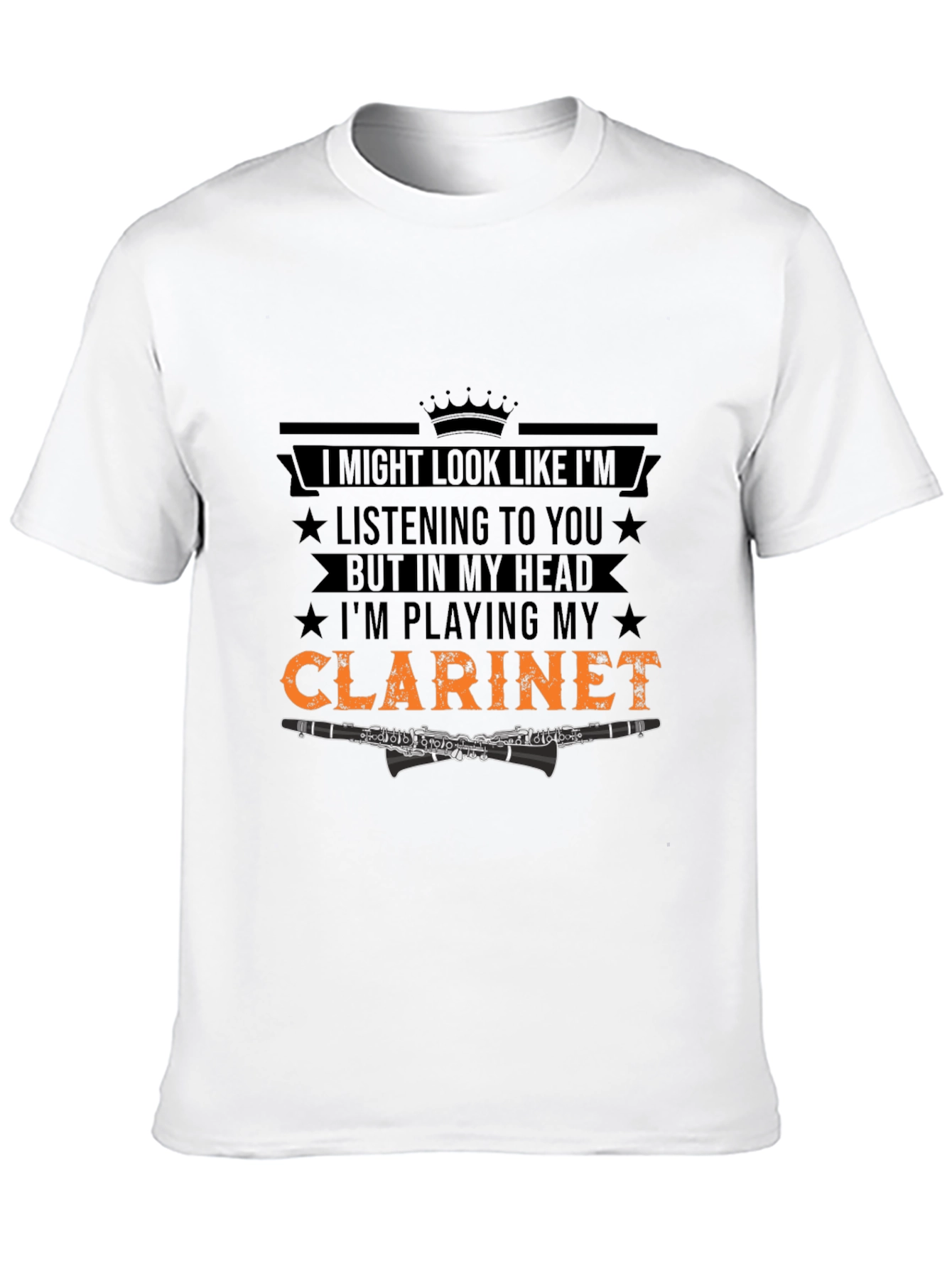 Black Clarinet Player Novelty T-Shirt view 10