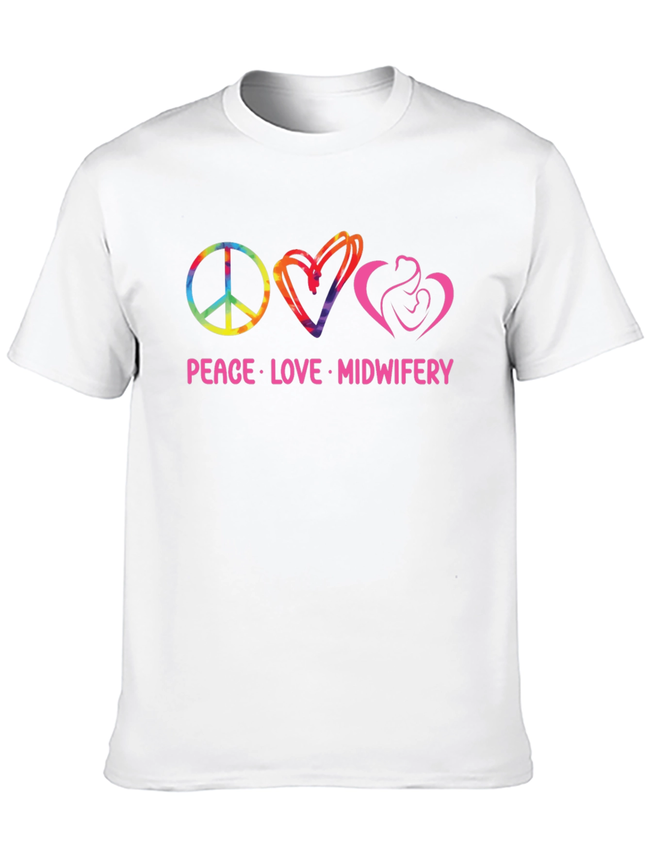 Black Peace Love Midwifery Graphic T-Shirt view 10