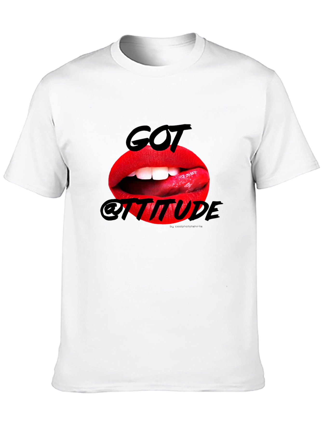 Black Got Attitude Graphic Print Men's Black T-Shirt view 10