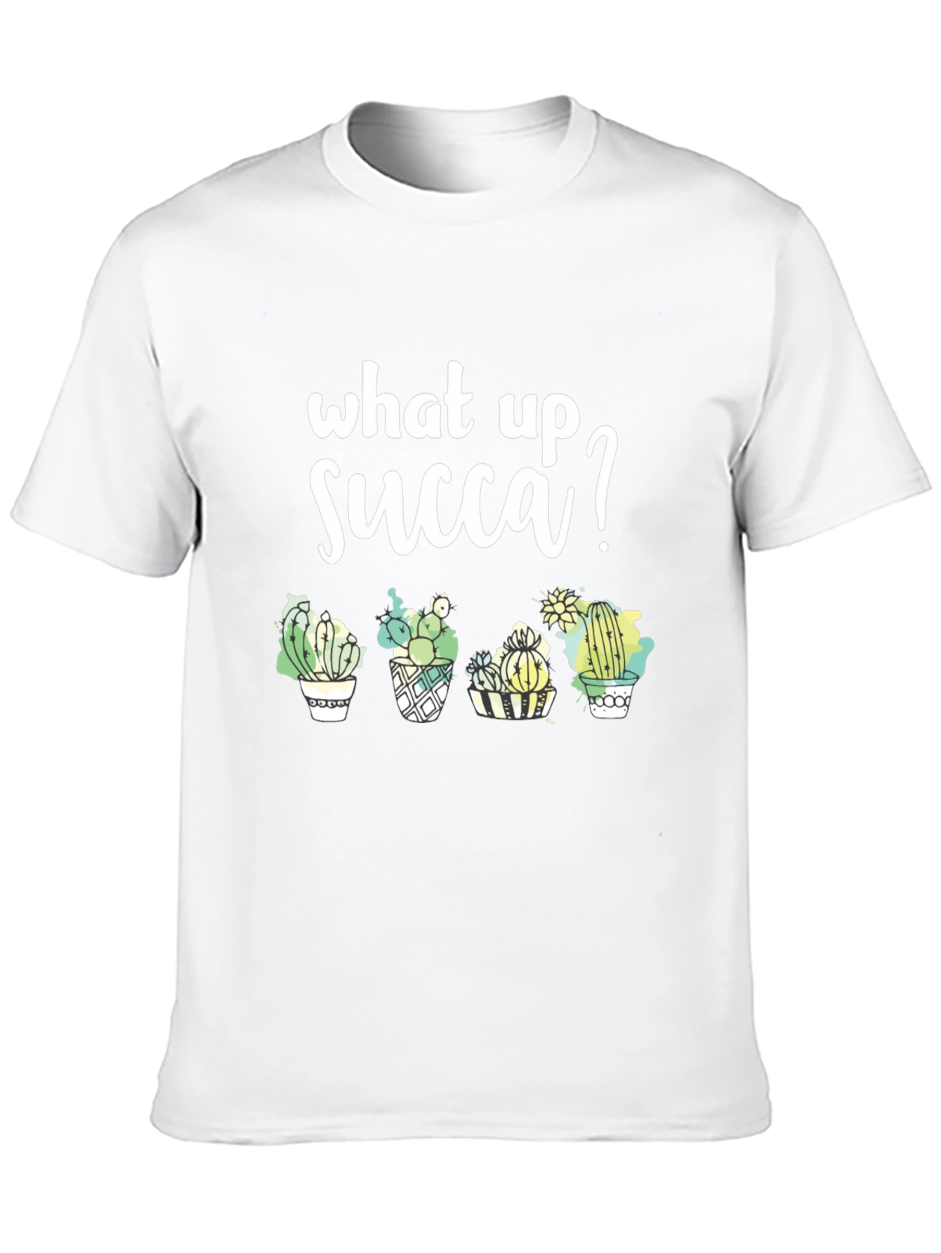 Black What Up Succa? Graphic Tee - Stylish Cactus T-Shirt view 10