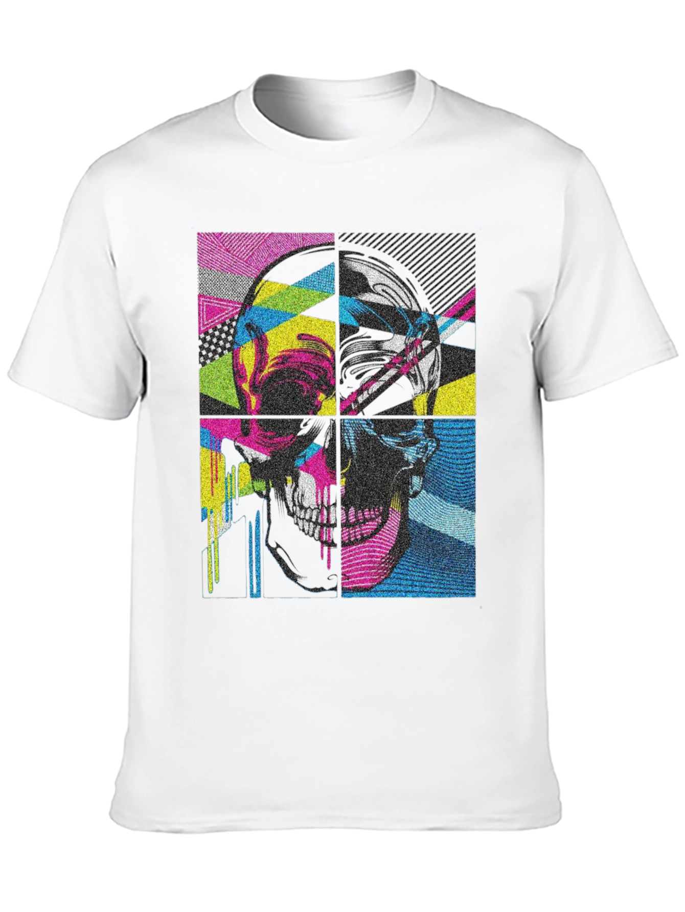 Black Pop Art Skull Graphic Tee - Black view 10