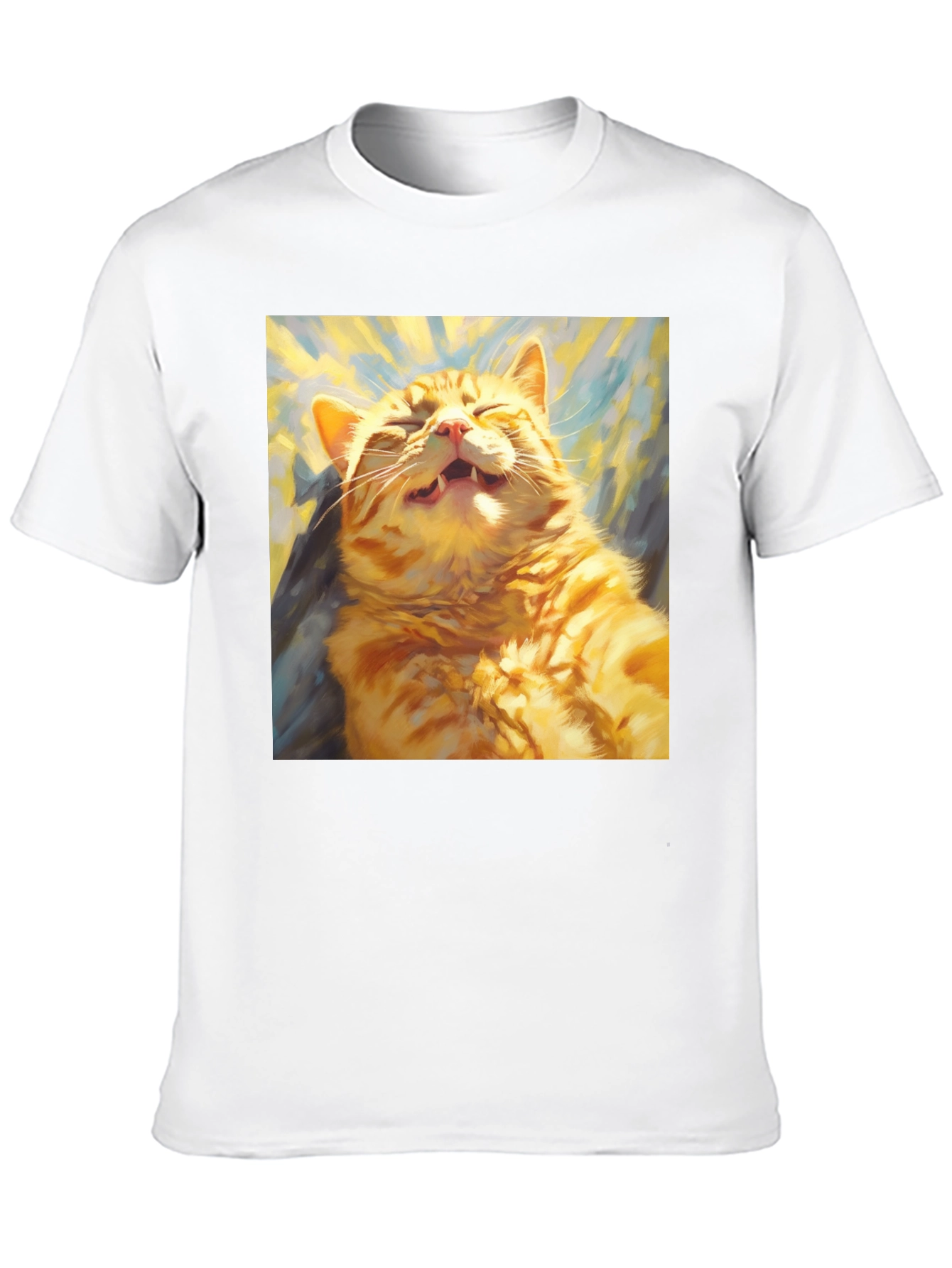 Black Funny Cat Graphic Tee - Soft Cotton Crewneck T-Shirt view 10