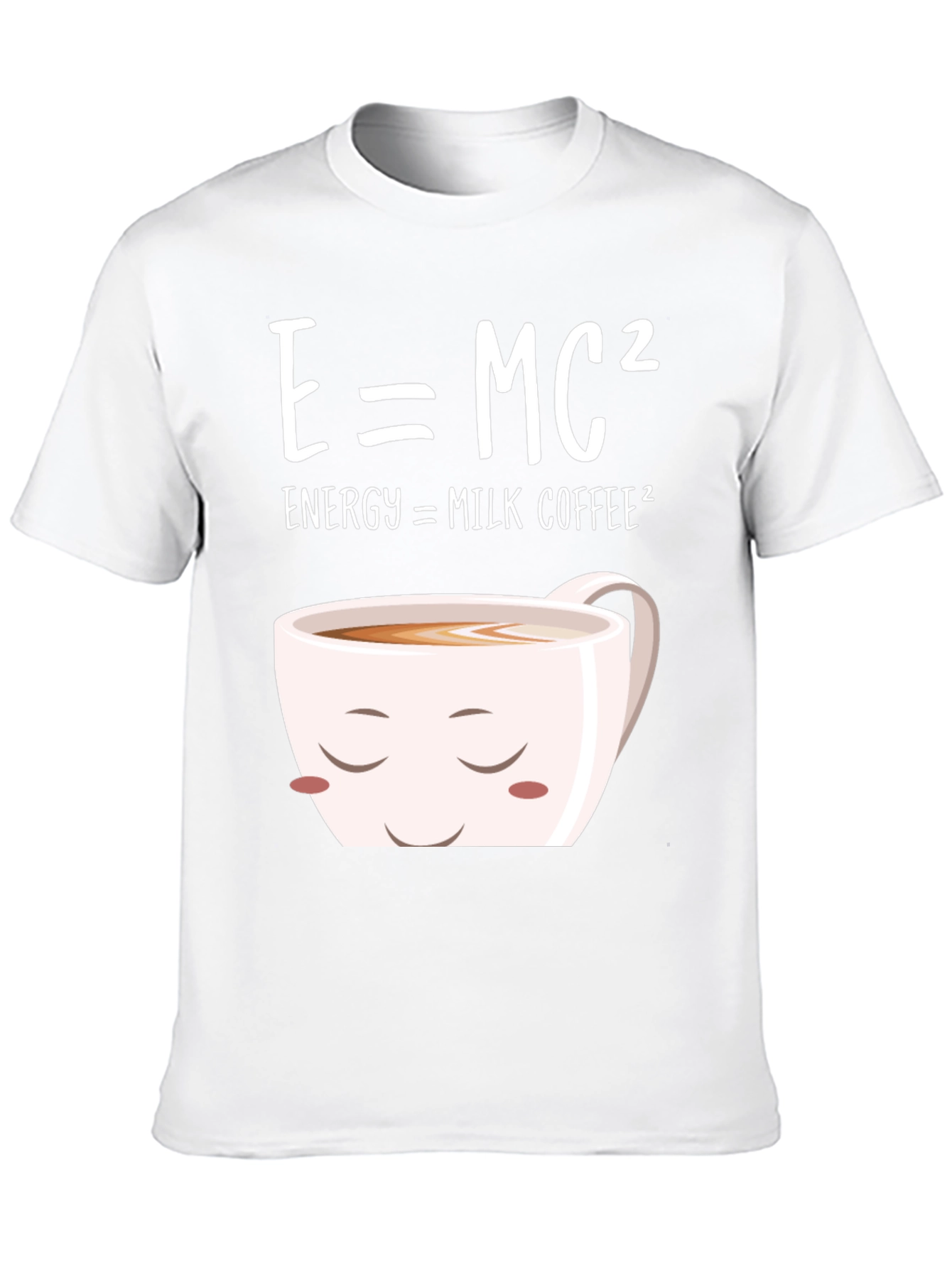 Black E=MC² Milk Coffee T-Shirt - Humorous Science Tee view 10