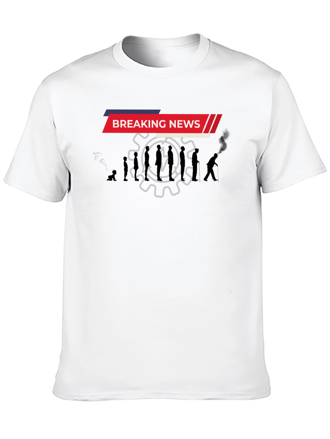 Black Breaking News Evolution Men's Black T-Shirt view 10