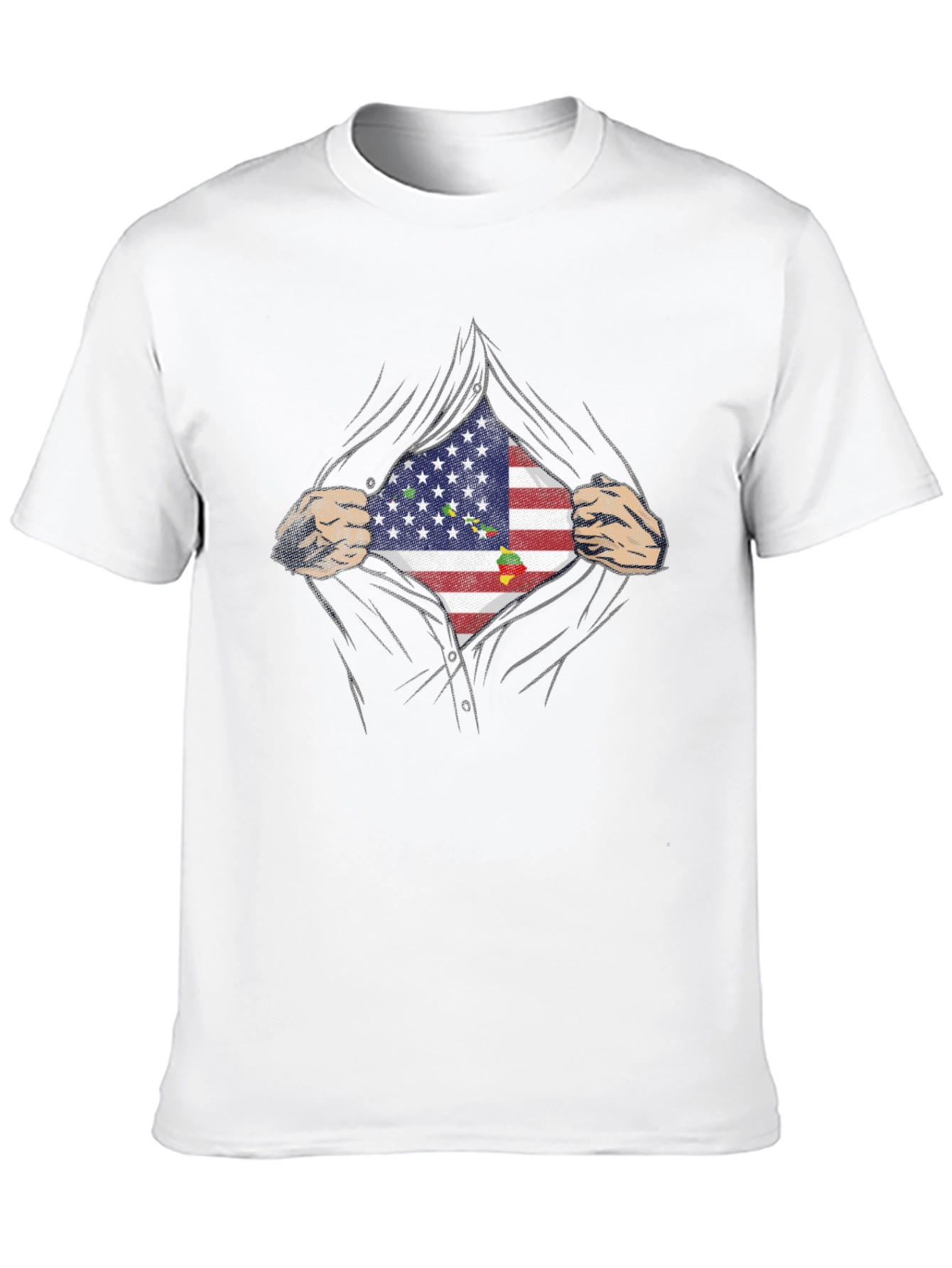 Black USA Flag Hero Graphic Tee - Black view 10