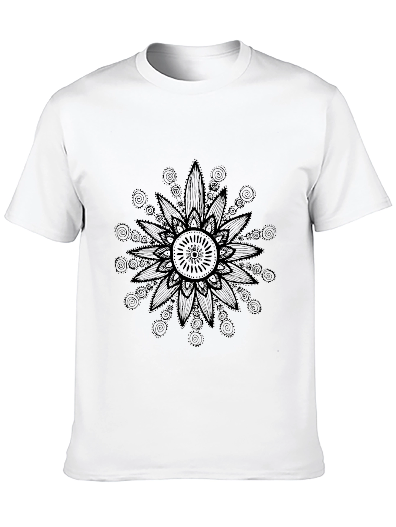 Black Black Floral Mandala Graphic Tee - Casual Comfort view 10