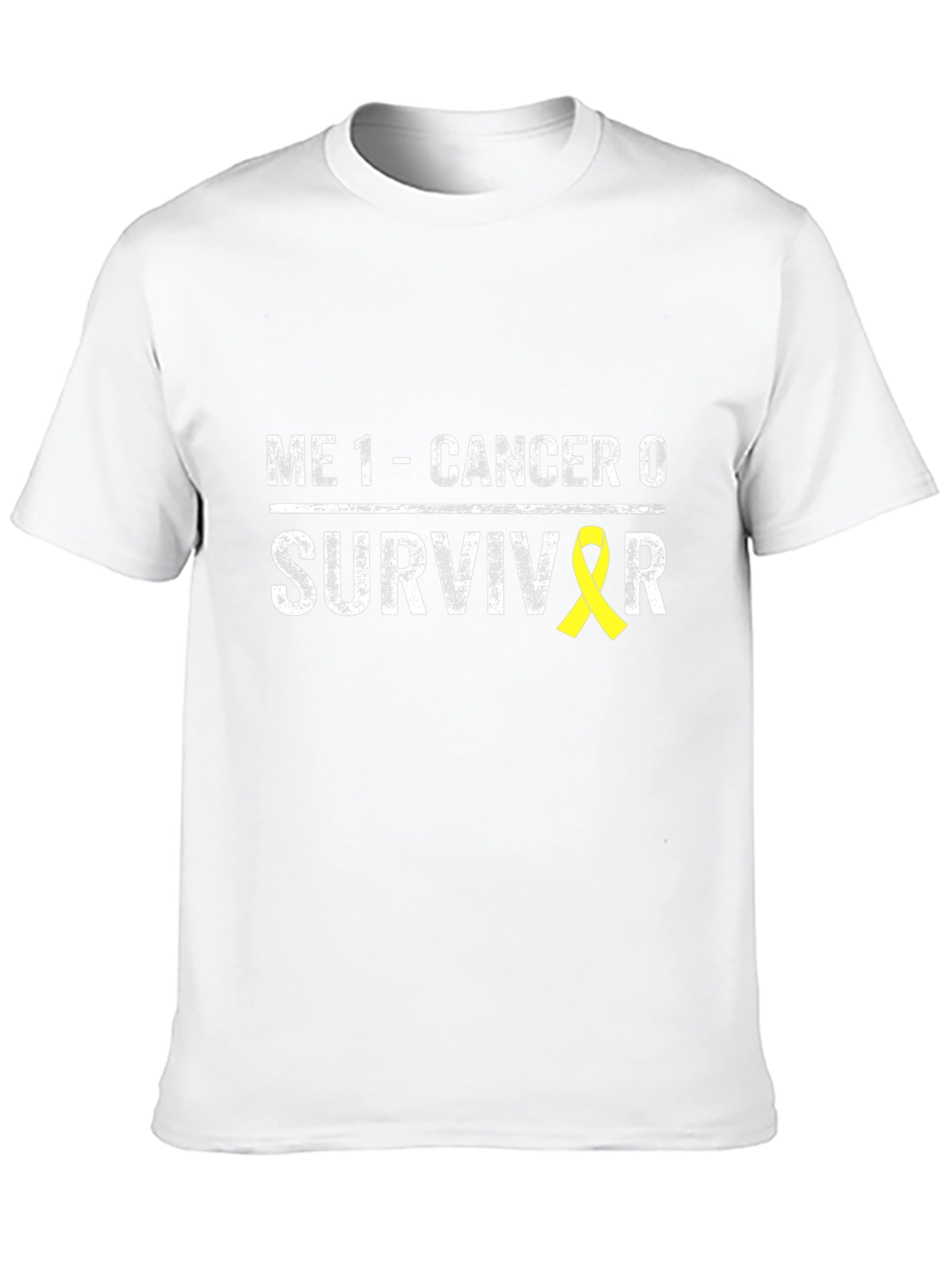 Black Cancer Survivor T-Shirt - Me 1 Cancer 0  view 10