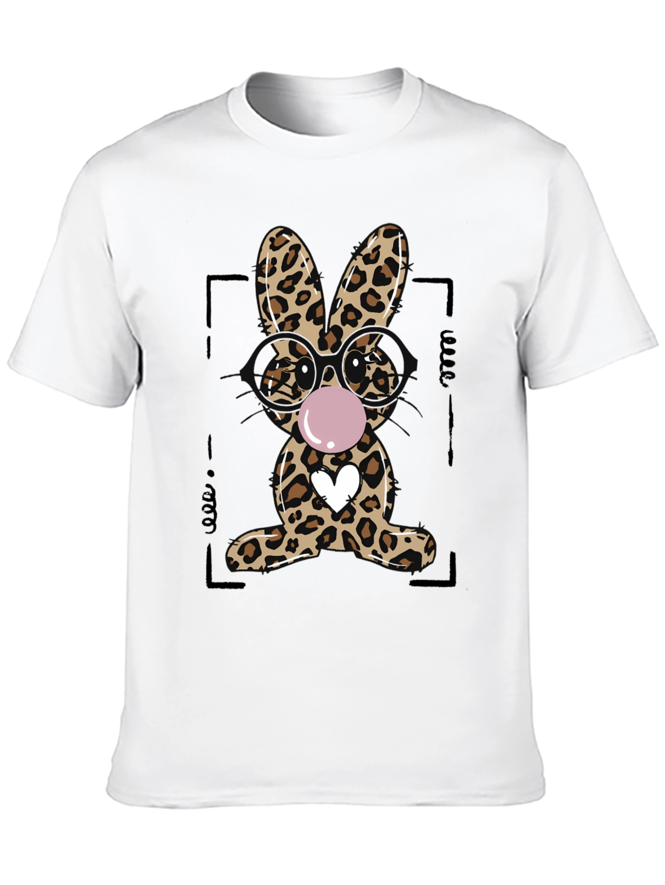 Black Leopard Print Bubblegum Bunny T-Shirt view 10