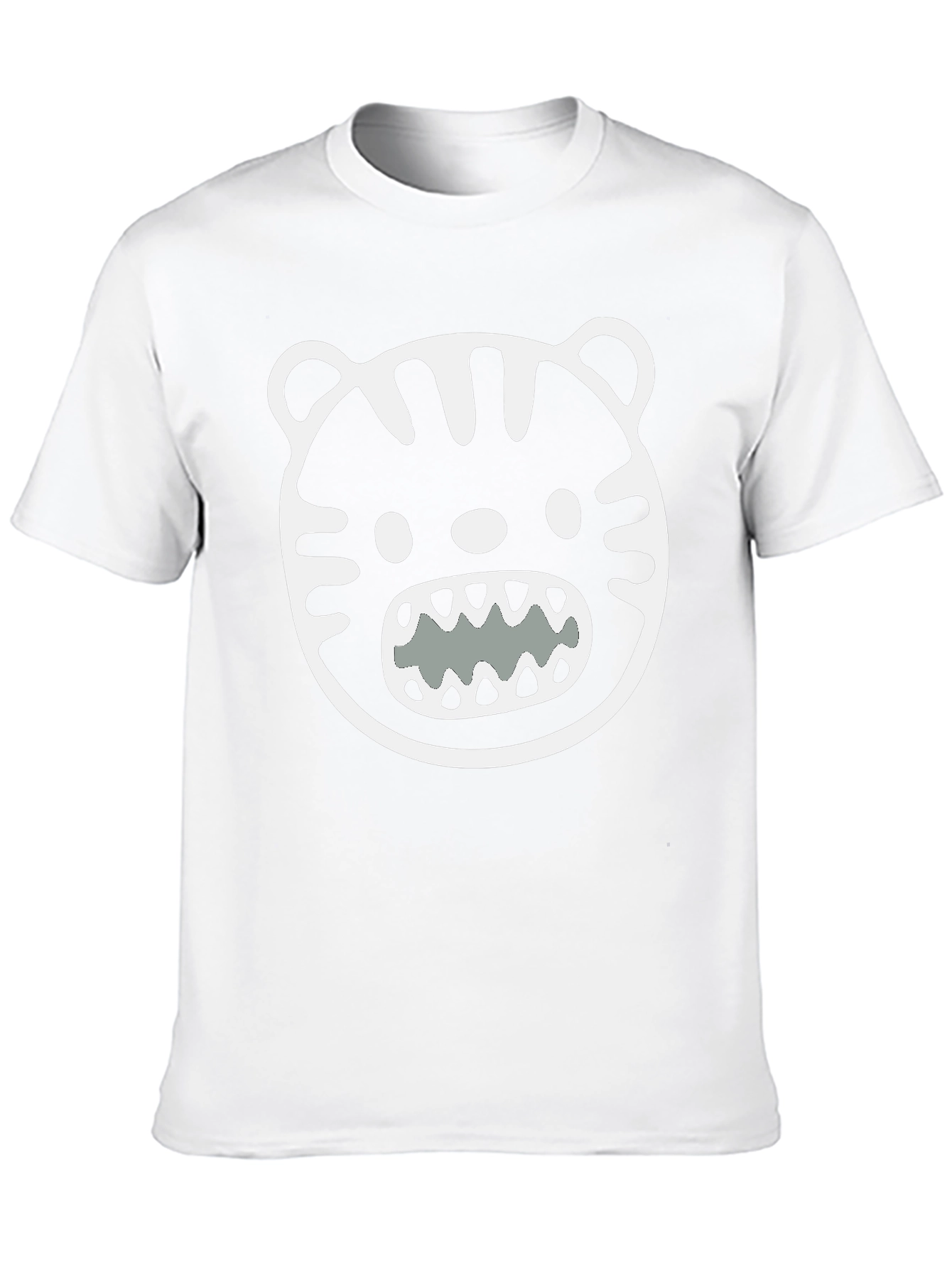 Black Cool Graphic Tee - Black Tiger Face T-Shirt view 10