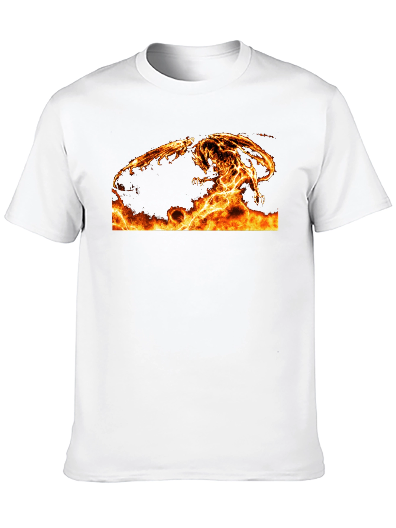 Fiery Dragon Graphic Tee - Black Cotton Comfort - 10