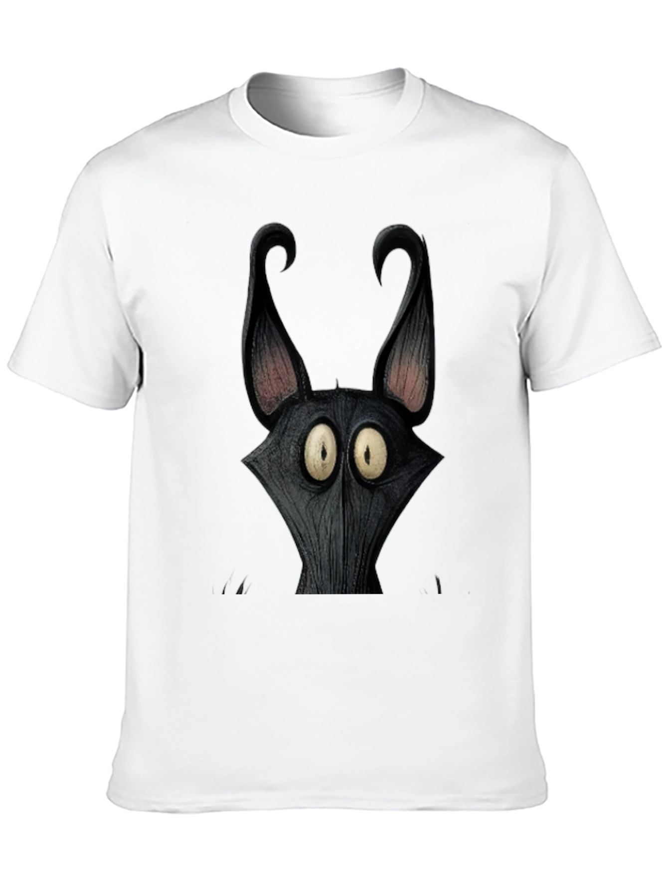 Black Men's Black Cartoon Character Graphic Tee view 10