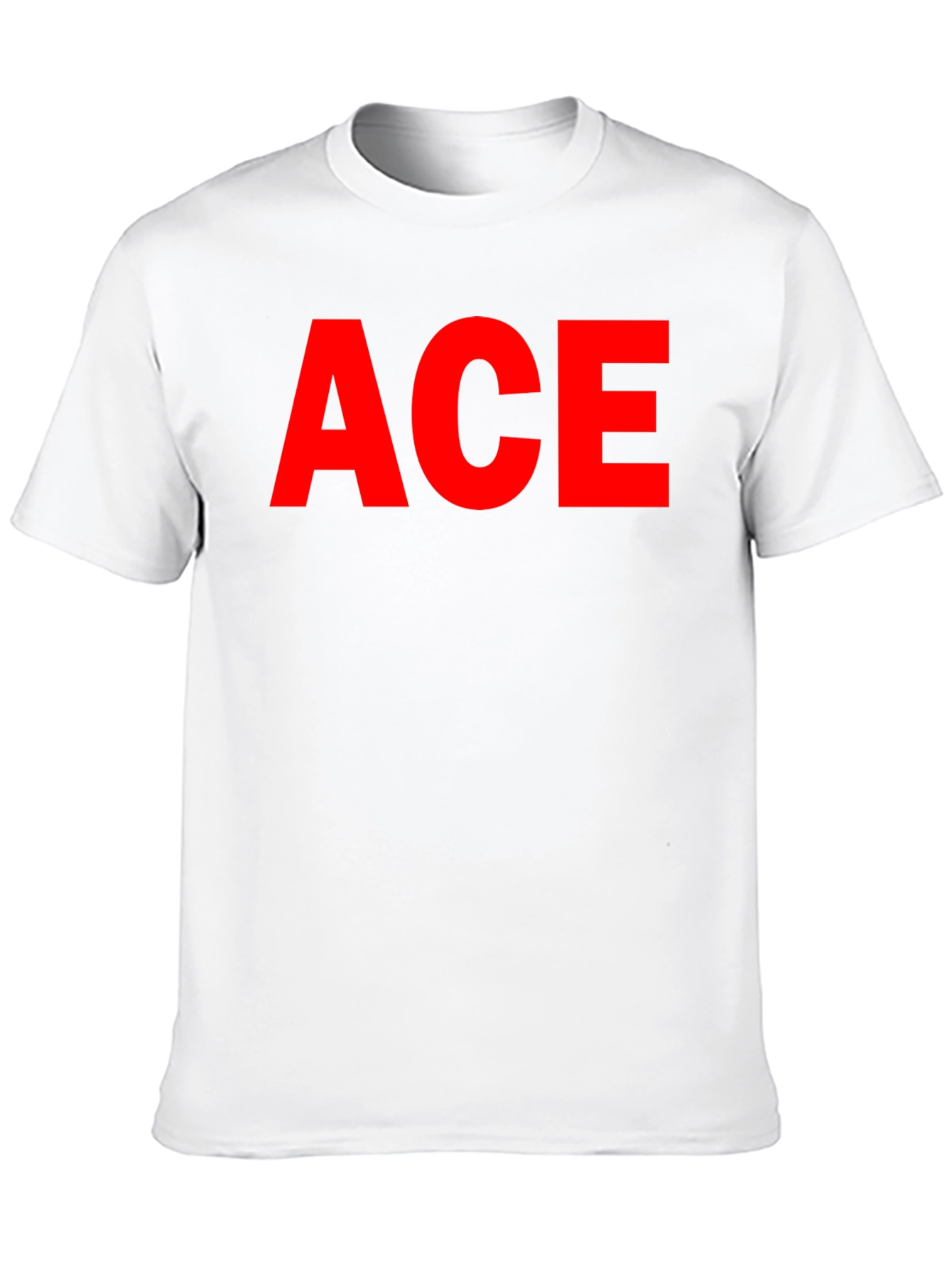 Black ACE Graphic Tee - Classic Crew Neck, Bold Red Print view 10
