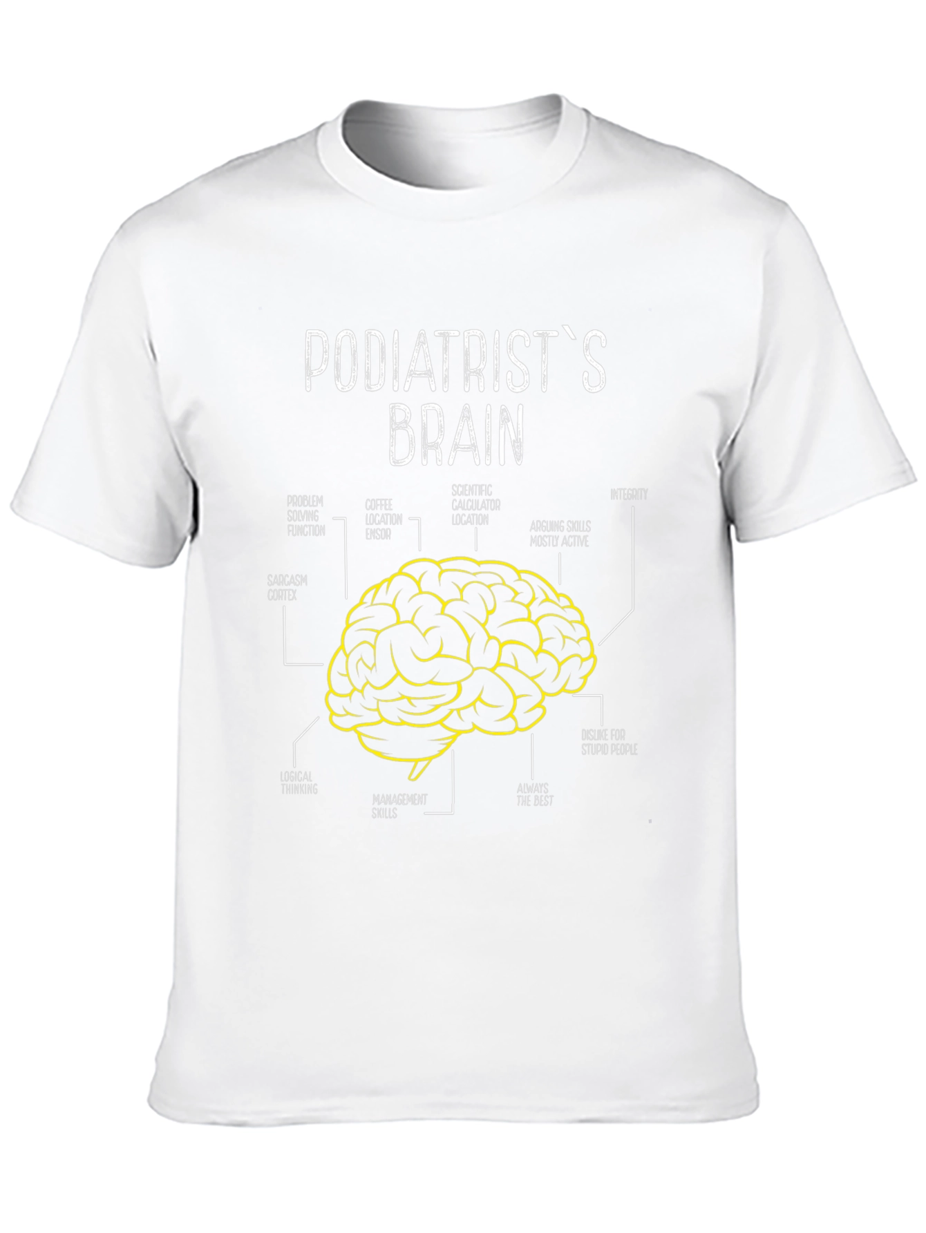 Black Podiatrist's Brain T-Shirt - Funny Anatomy Tee view 10