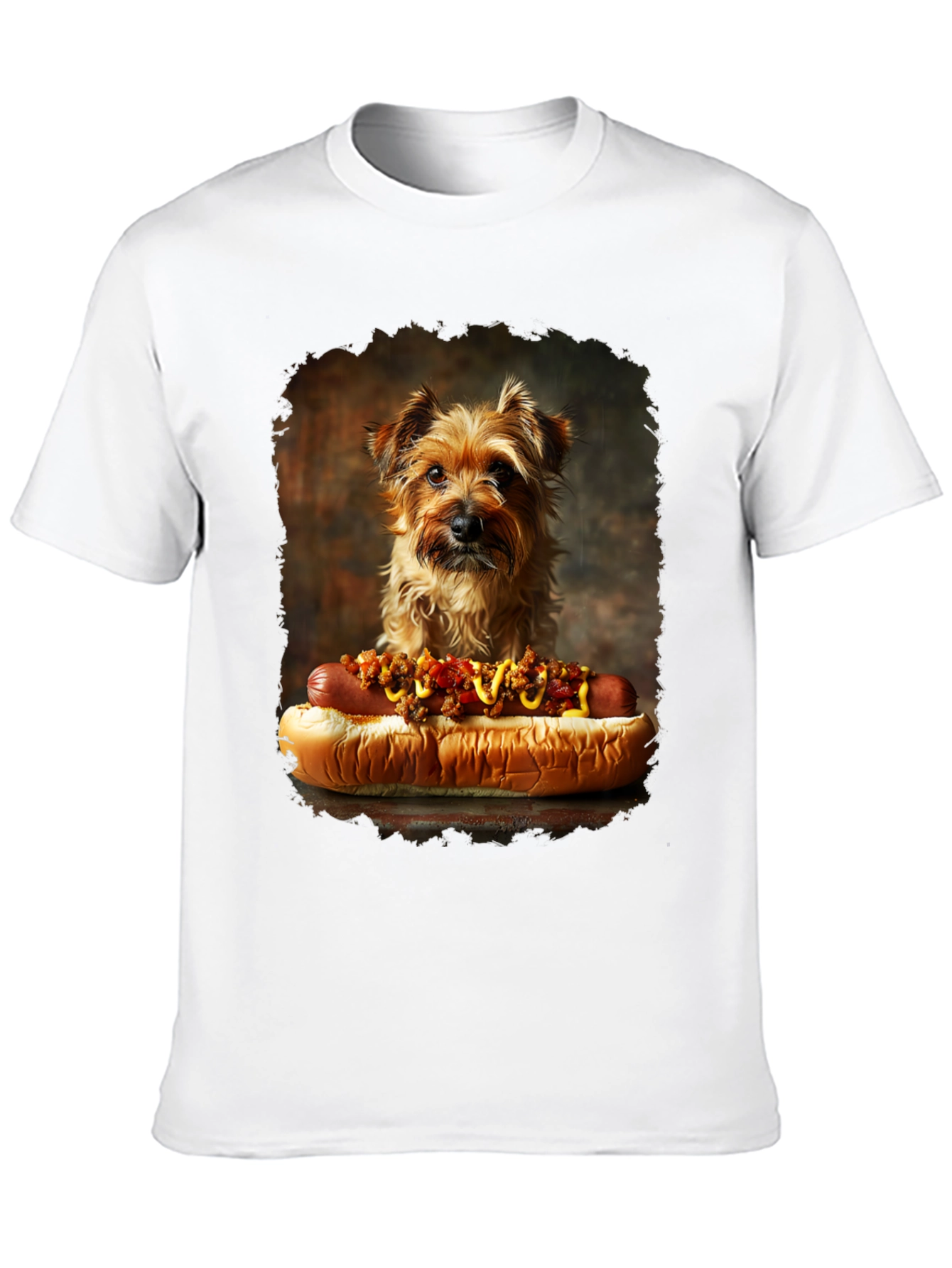 Black Dog & Hotdog Graphic Tee - Novelty T-Shirt view 10