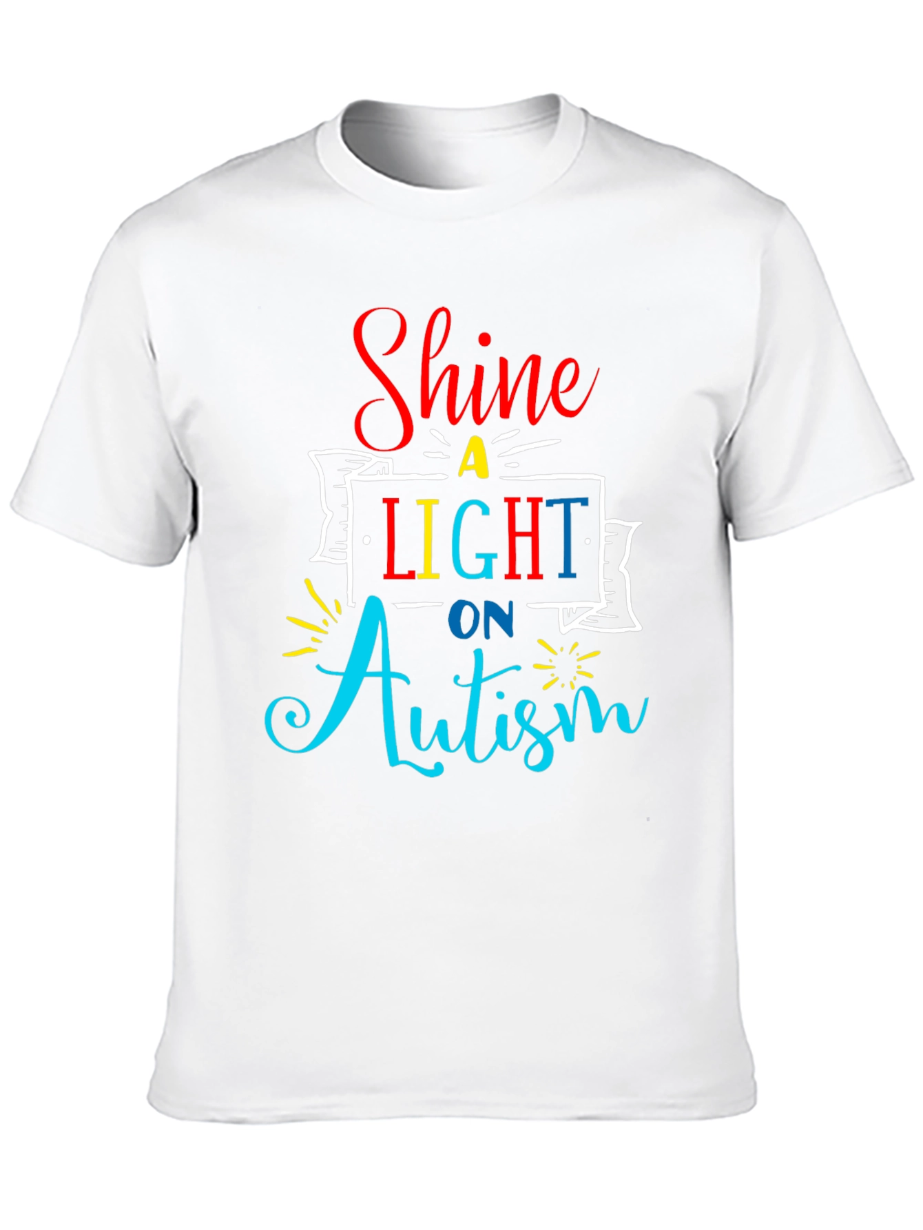 Black Autism Awareness T-Shirt Shine a Light view 10