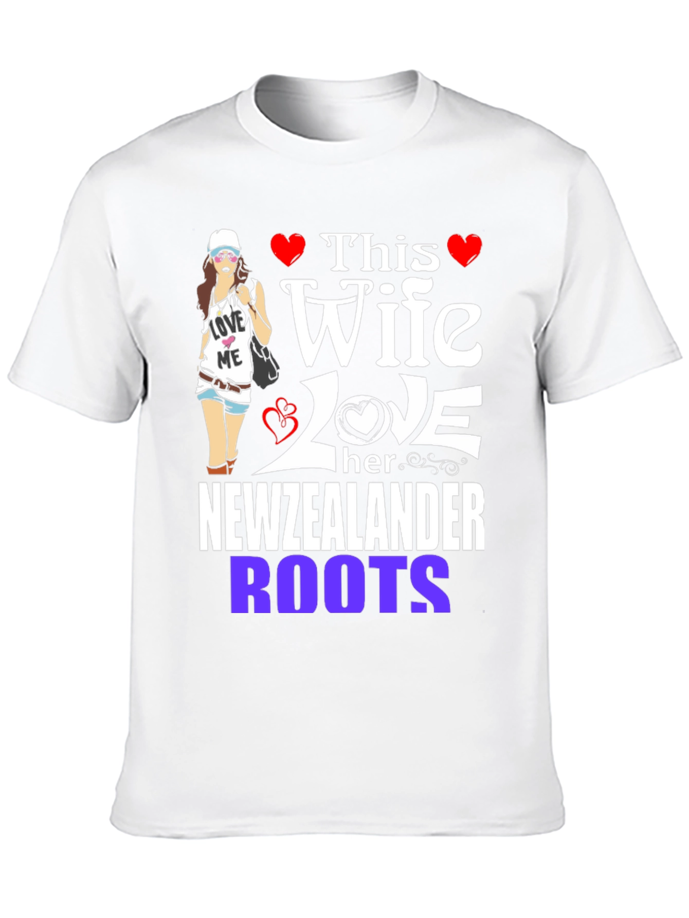 Black New Zealander Wife Novelty T-Shirt view 10