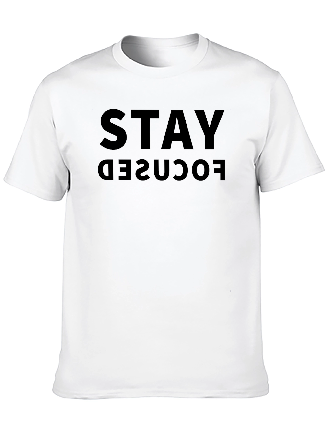 Black Stay Focused Black T-Shirt - Motivational Tee view 10