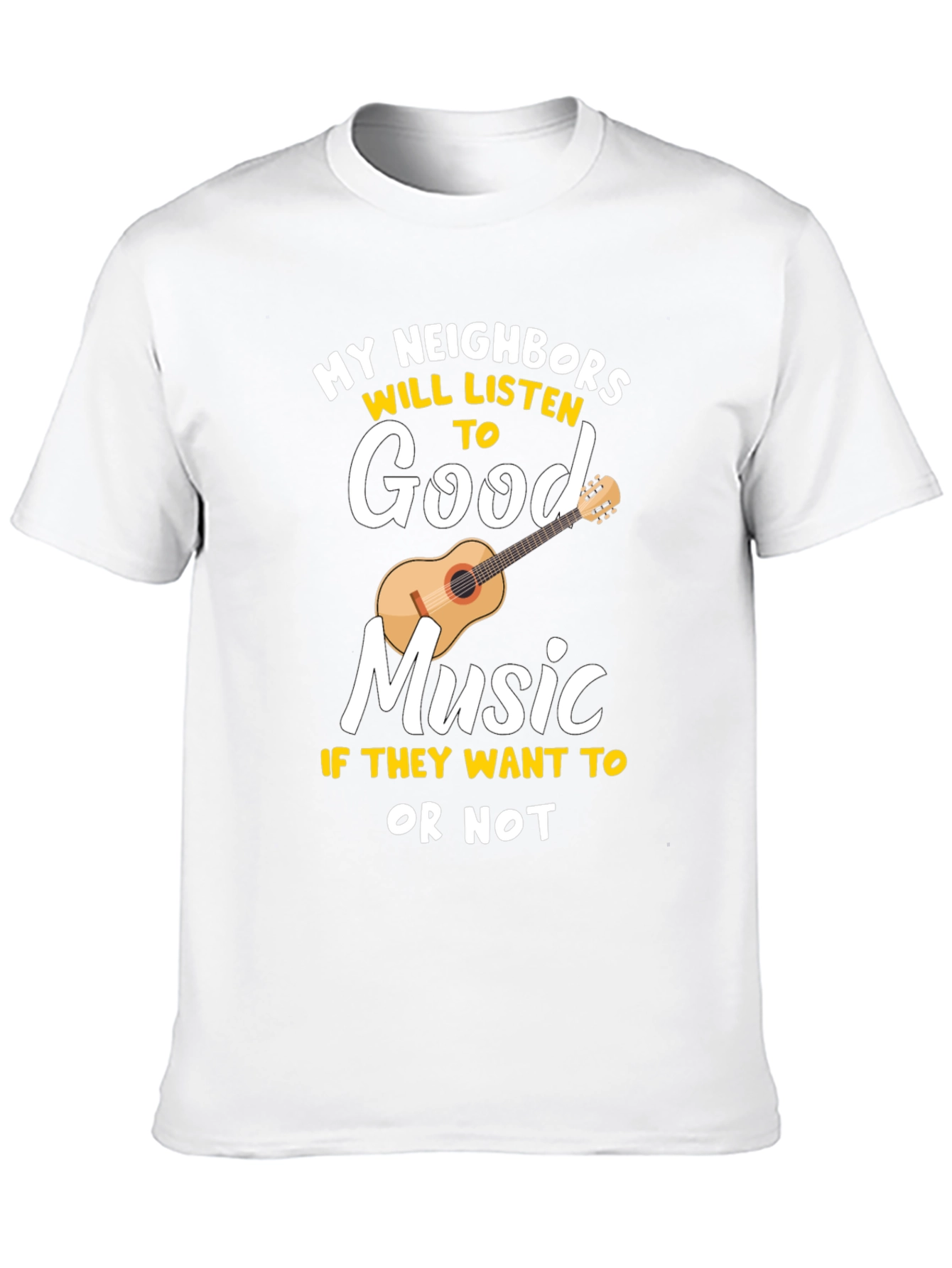 Black Funny Music Lover T-Shirt - My Neighbors Will Listen view 10