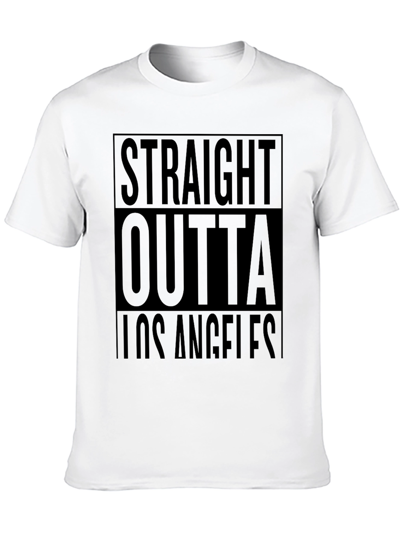 Black Straight Outta Los Angeles Black T-Shirt view 10