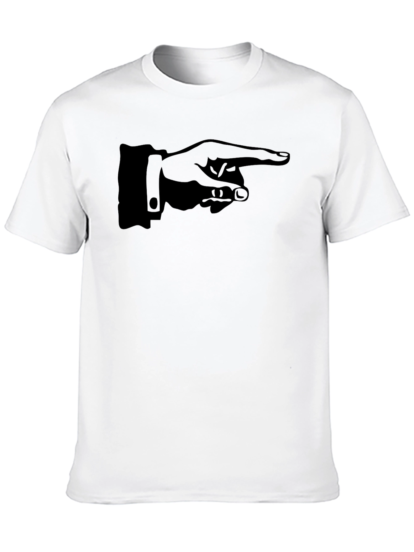 Black Pointing Hand Graphic Tee - Black Cotton T-Shirt view 10
