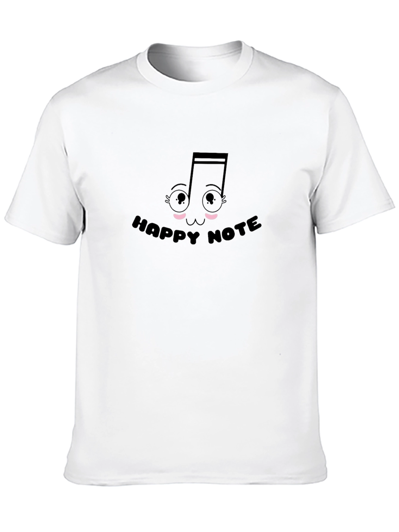 Black Happy Note Graphic Tee - Black Cotton T-Shirt view 10