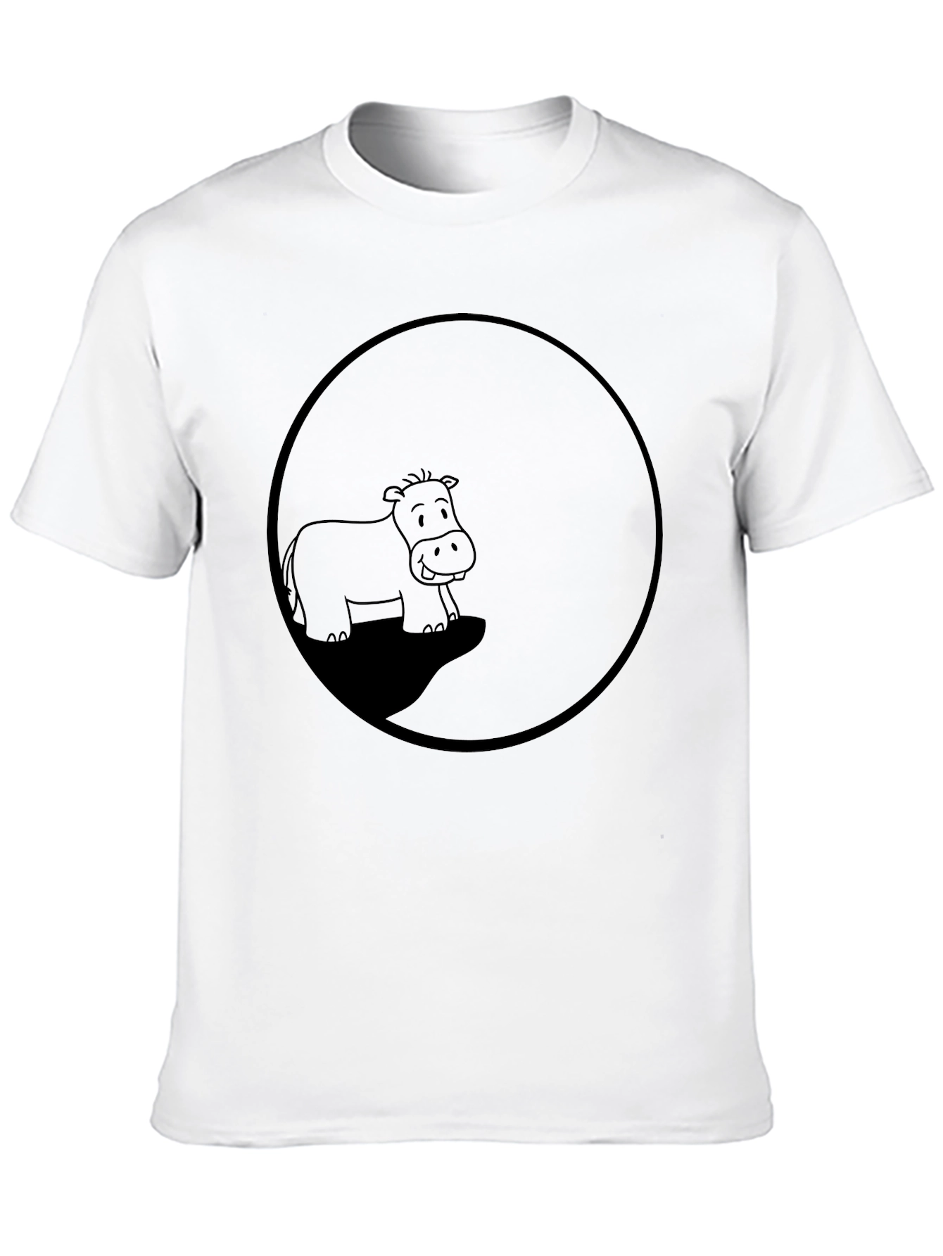 Black Hippo Circle Graphic T-Shirt view 10