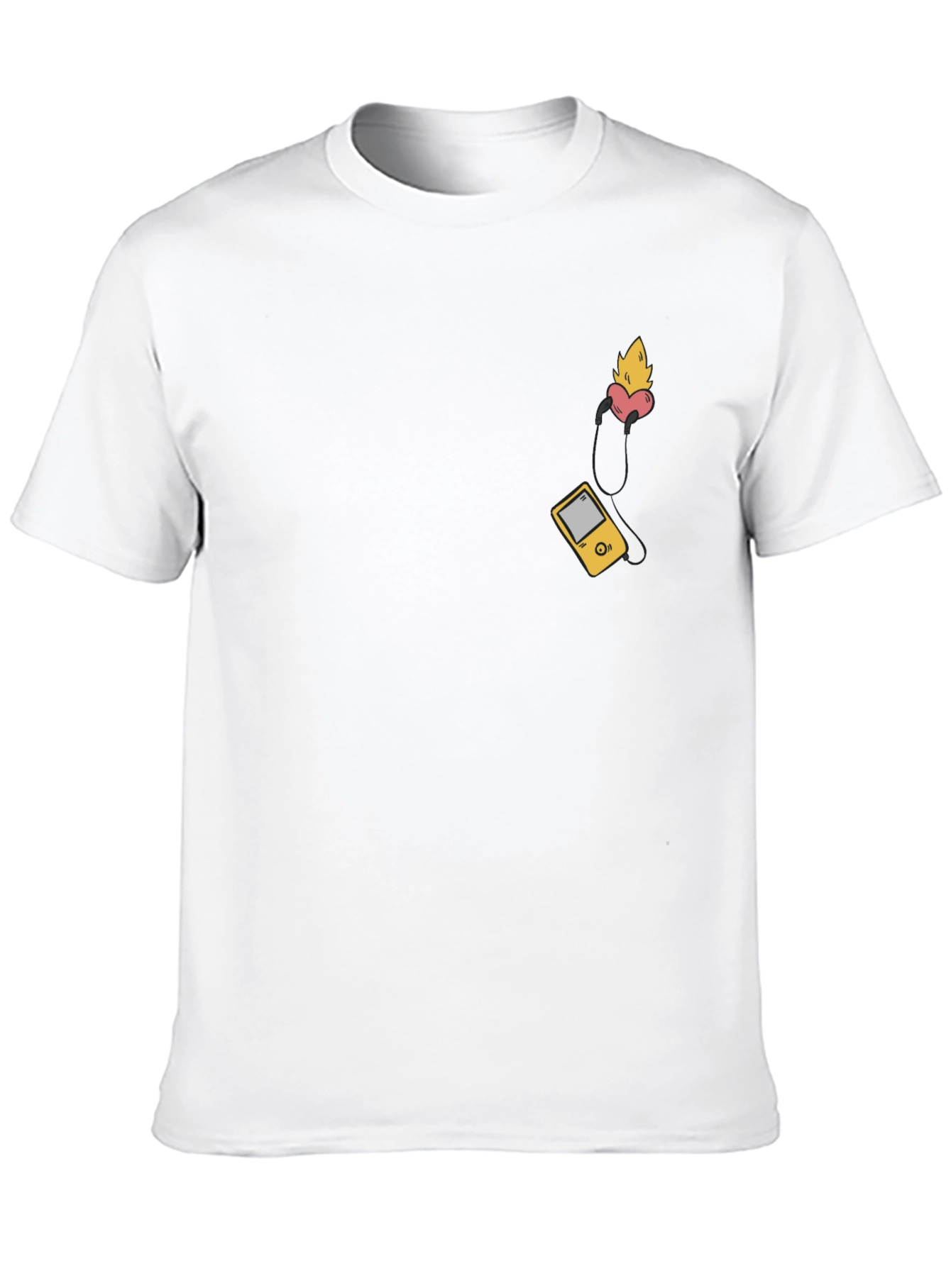 Black Retro Tunes Tee - Music Heart Shirt view 10