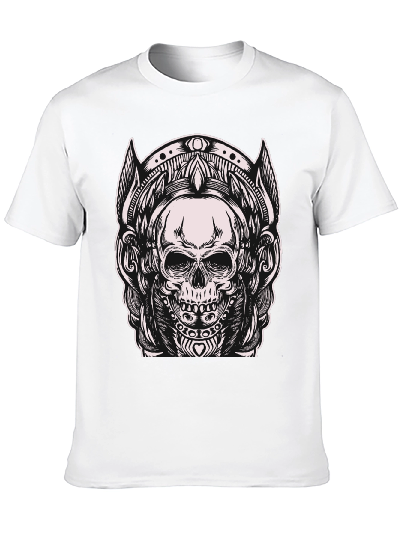 Black Skull Graphic Tee - Black Cotton Blend T-Shirt view 10