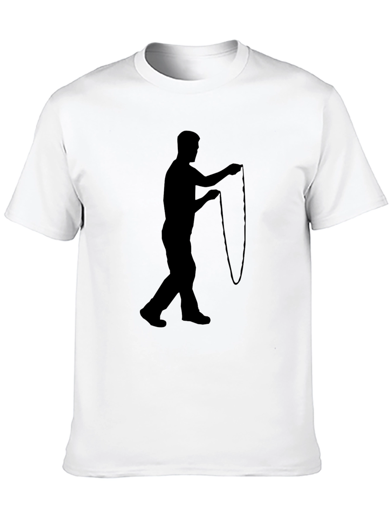 Black Man's Silhouette Fisherman Graphic Black T-Shirt view 10