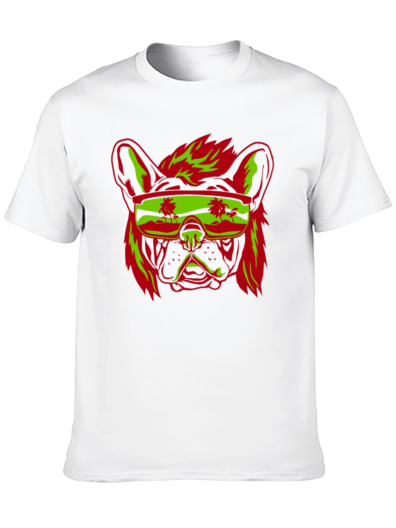 Black Cool Dog Graphic Print Black T-Shirt view 10