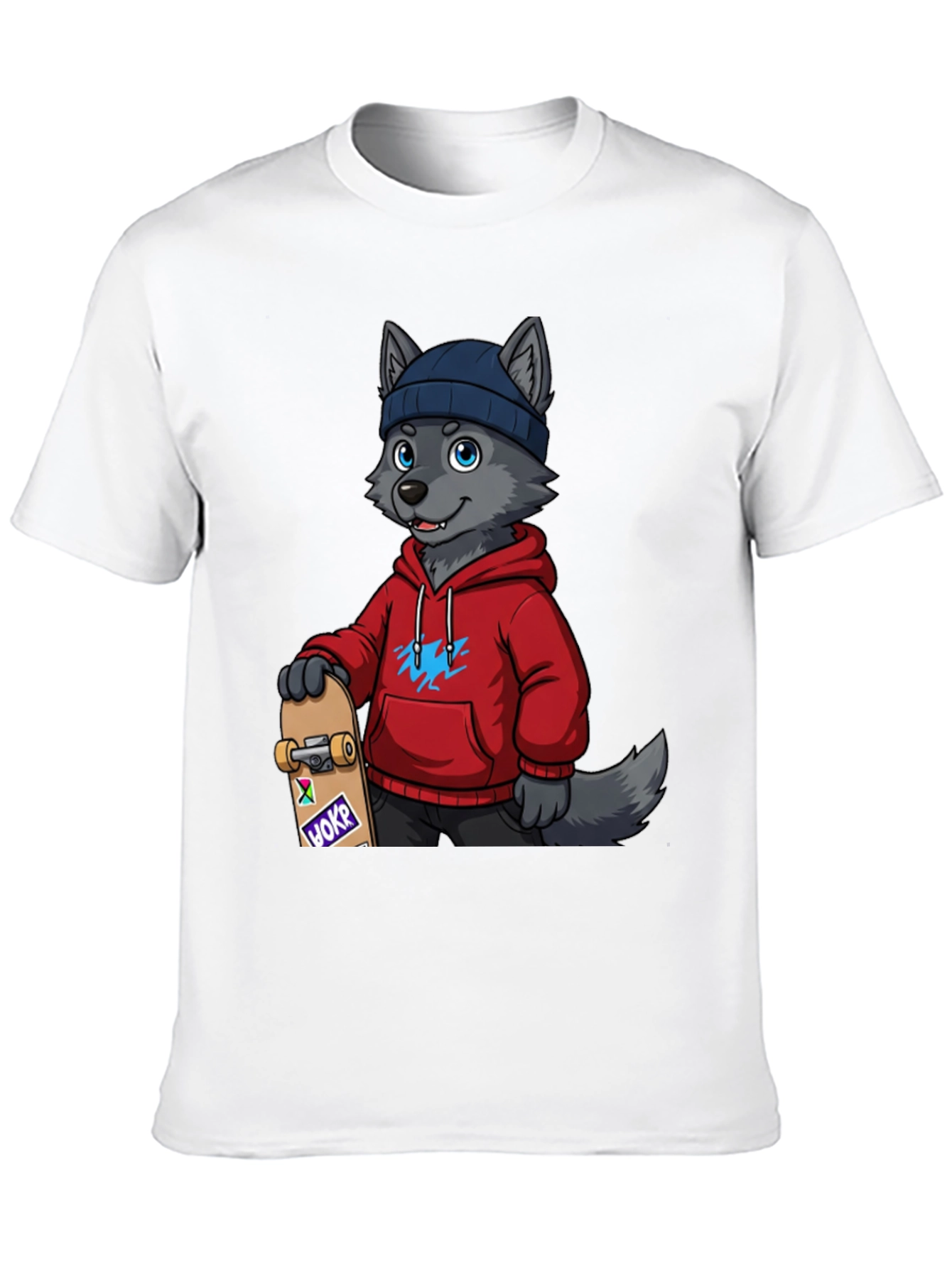 Black Skater Wolf Graphic Tee - Cool & Unique Design view 10