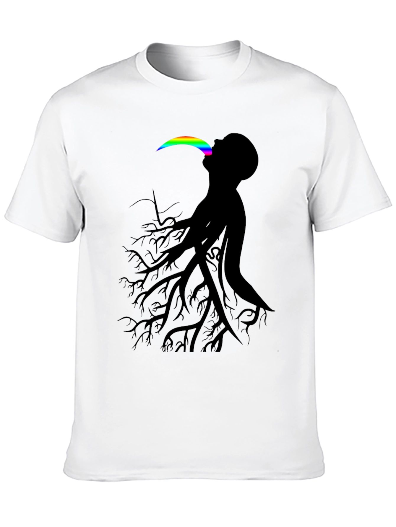 Black Abstract Tree Man Graphic Tee - Black view 10
