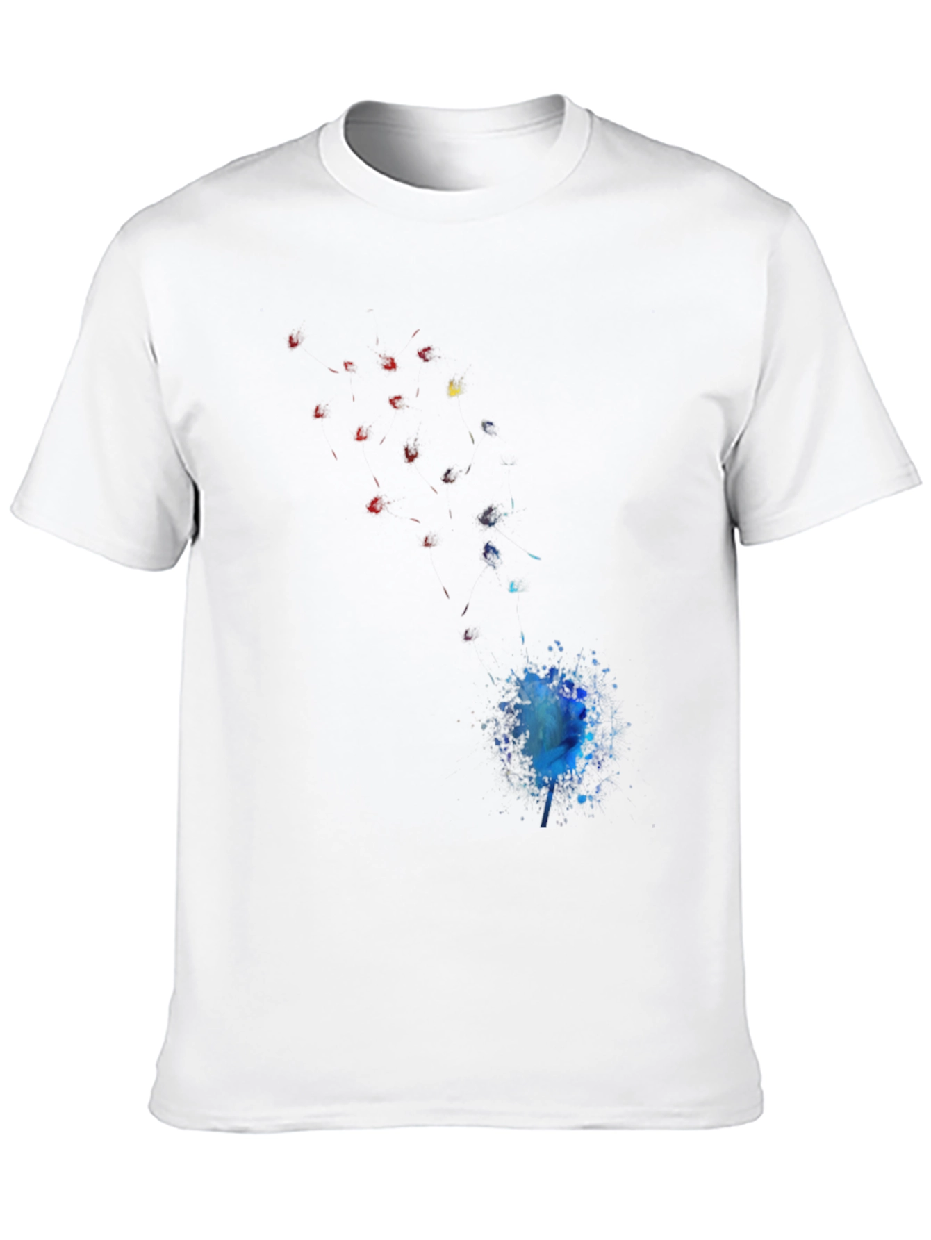 Black Abstract Watercolor Graphic Black Tee view 10