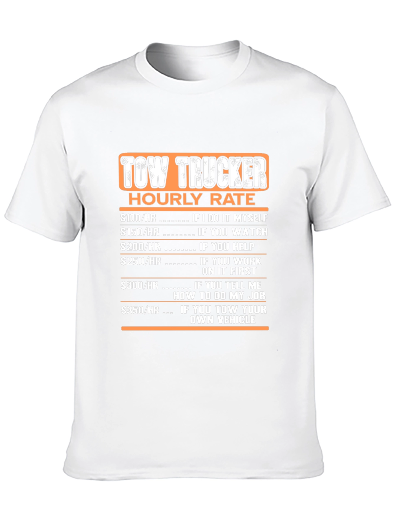 Black Tow Trucker Hourly Rate Black T-Shirt view 10