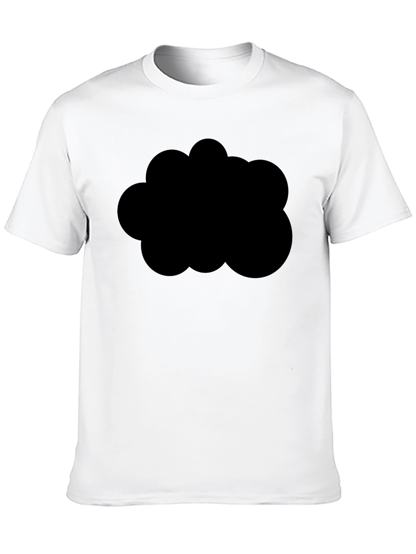 Black Black Graphic Tee - Abstract Cloud Design view 10