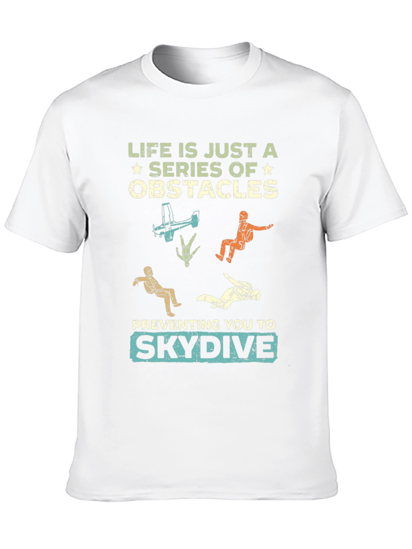 Black Life Obstacles Skydive Graphic T-Shirt view 10
