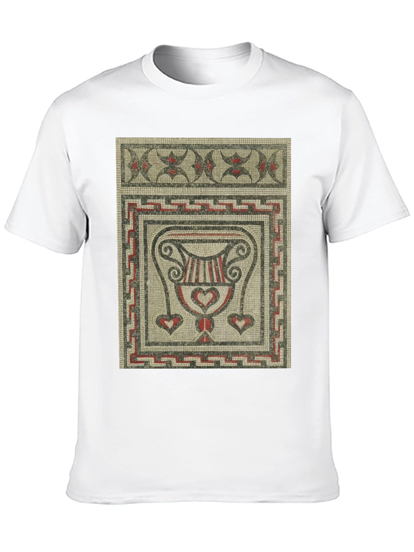 Black Mosaic Art Graphic T-Shirt - Ancient Roman Style Tee view 10