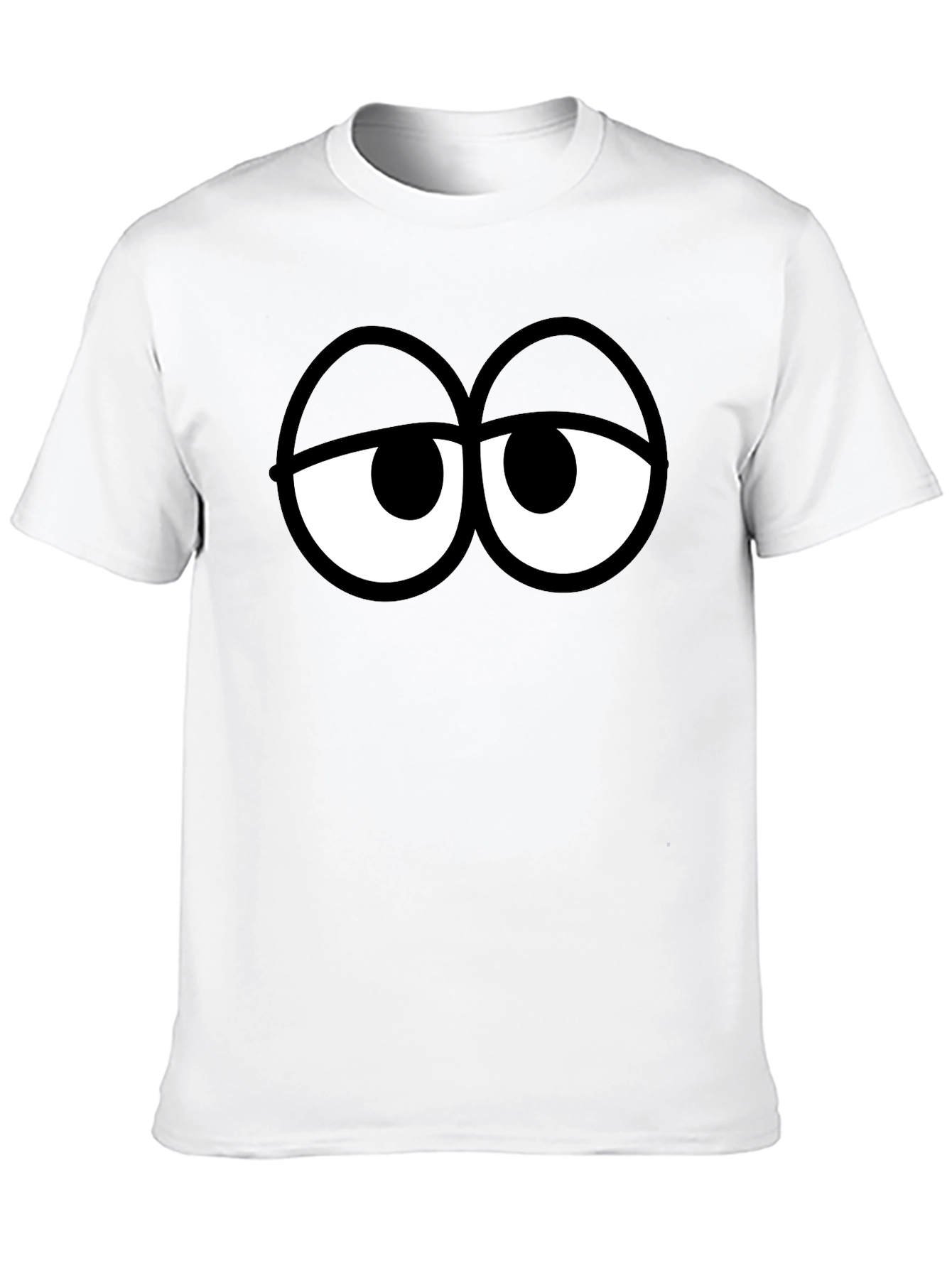 Black Funny Cartoon Eyes Black T-Shirt view 10