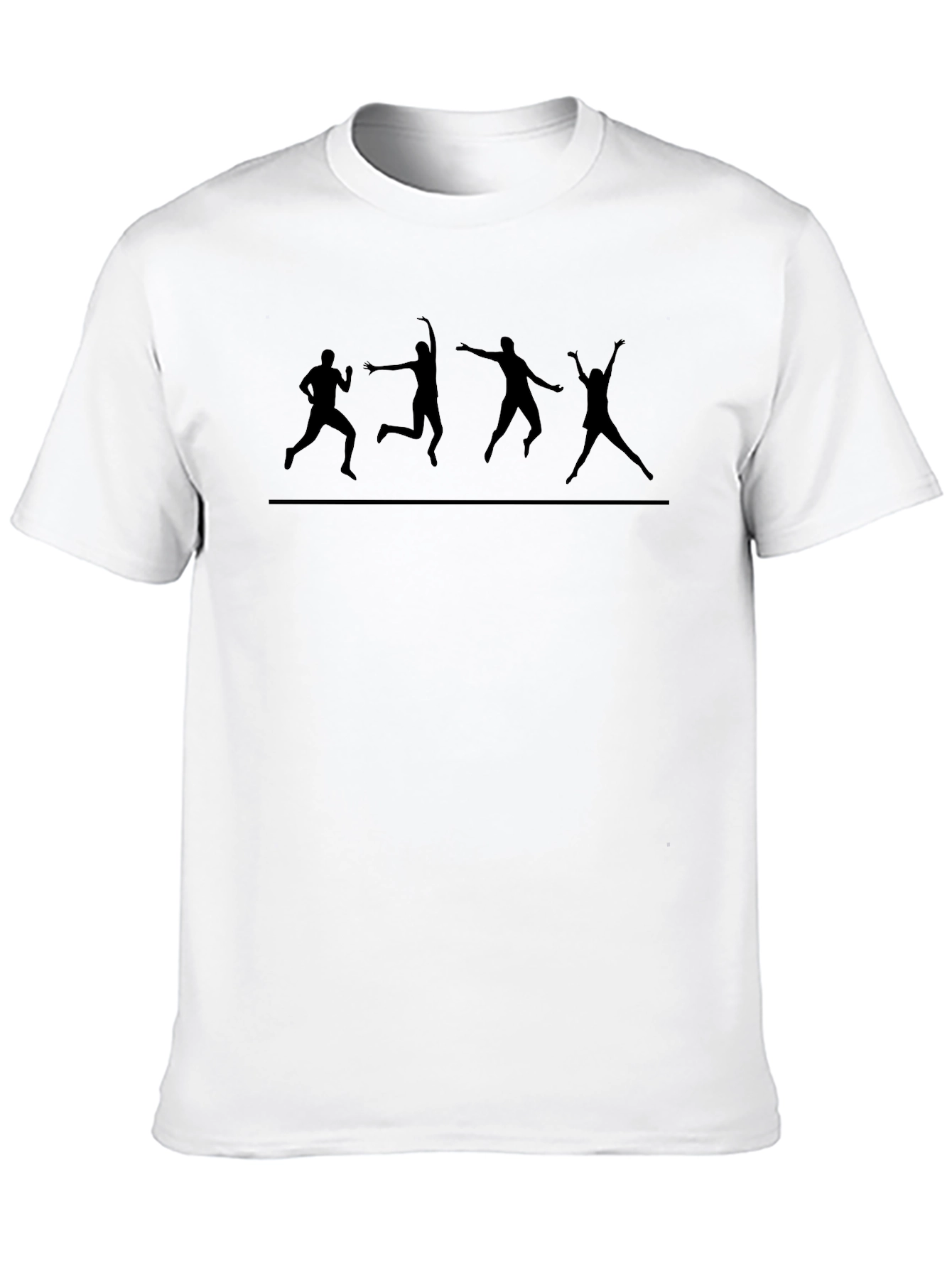 Black Black Tee with Jumping Silhouette Design view 10