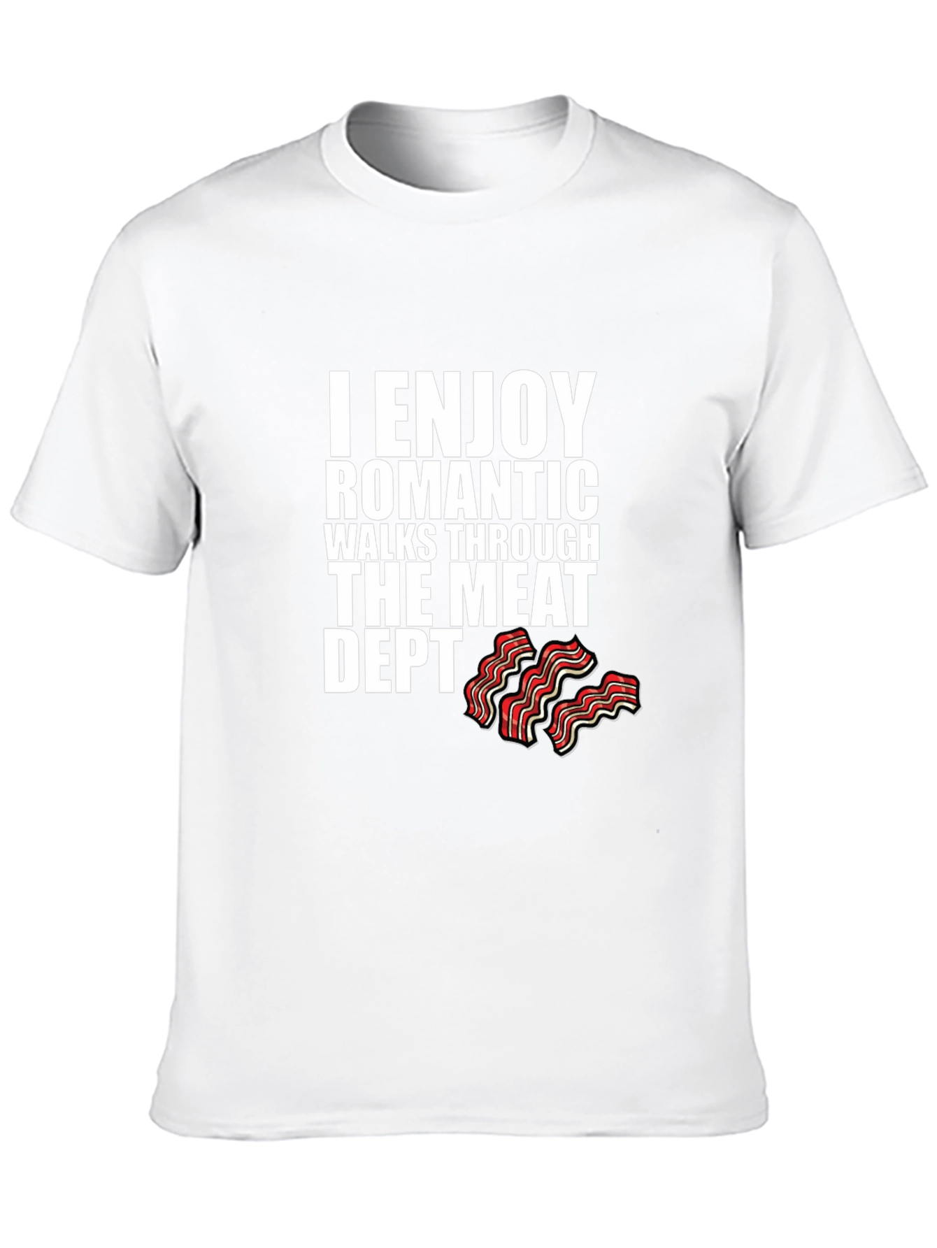 Black I Enjoy Romantic Walks Meat Dept. T-Shirt view 10
