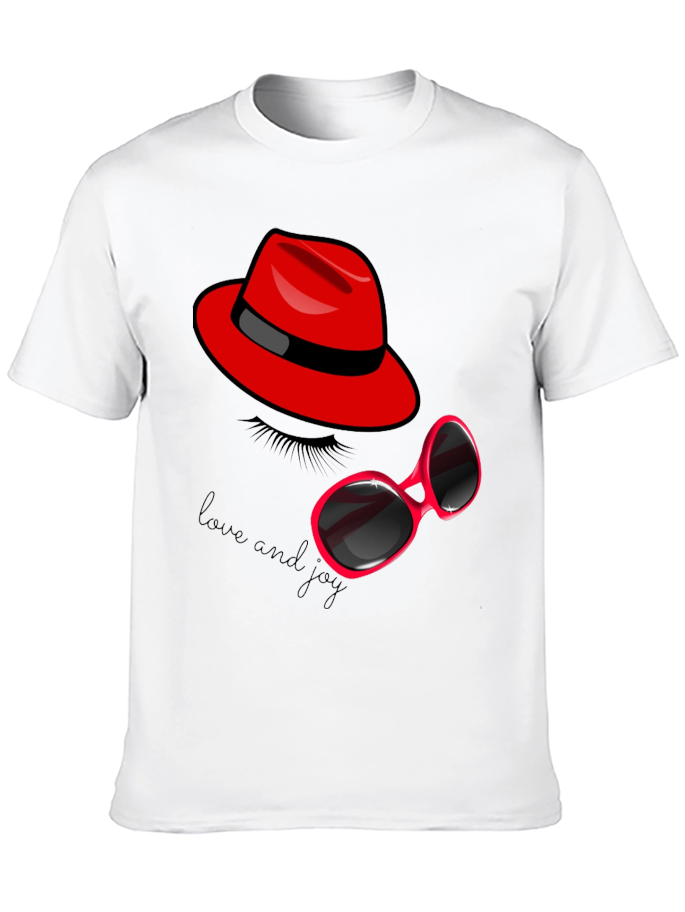 Black Red Hat & Sunglasses Graphic Tee view 10